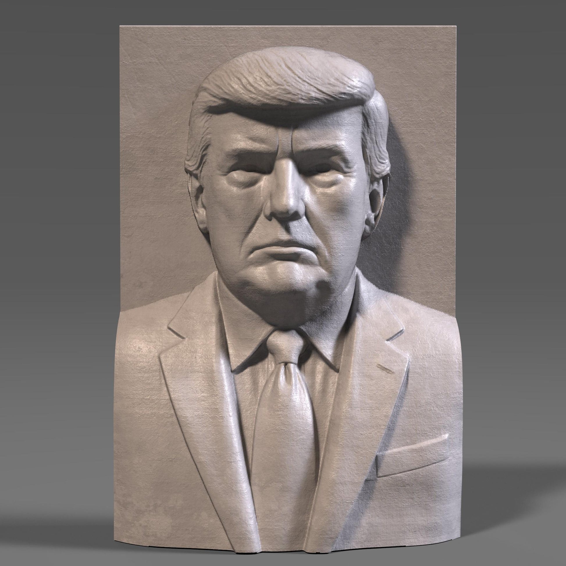Donald Trump Bust Bas Relief: 3D STL File for CNC, Laser, Print (Digital Download)