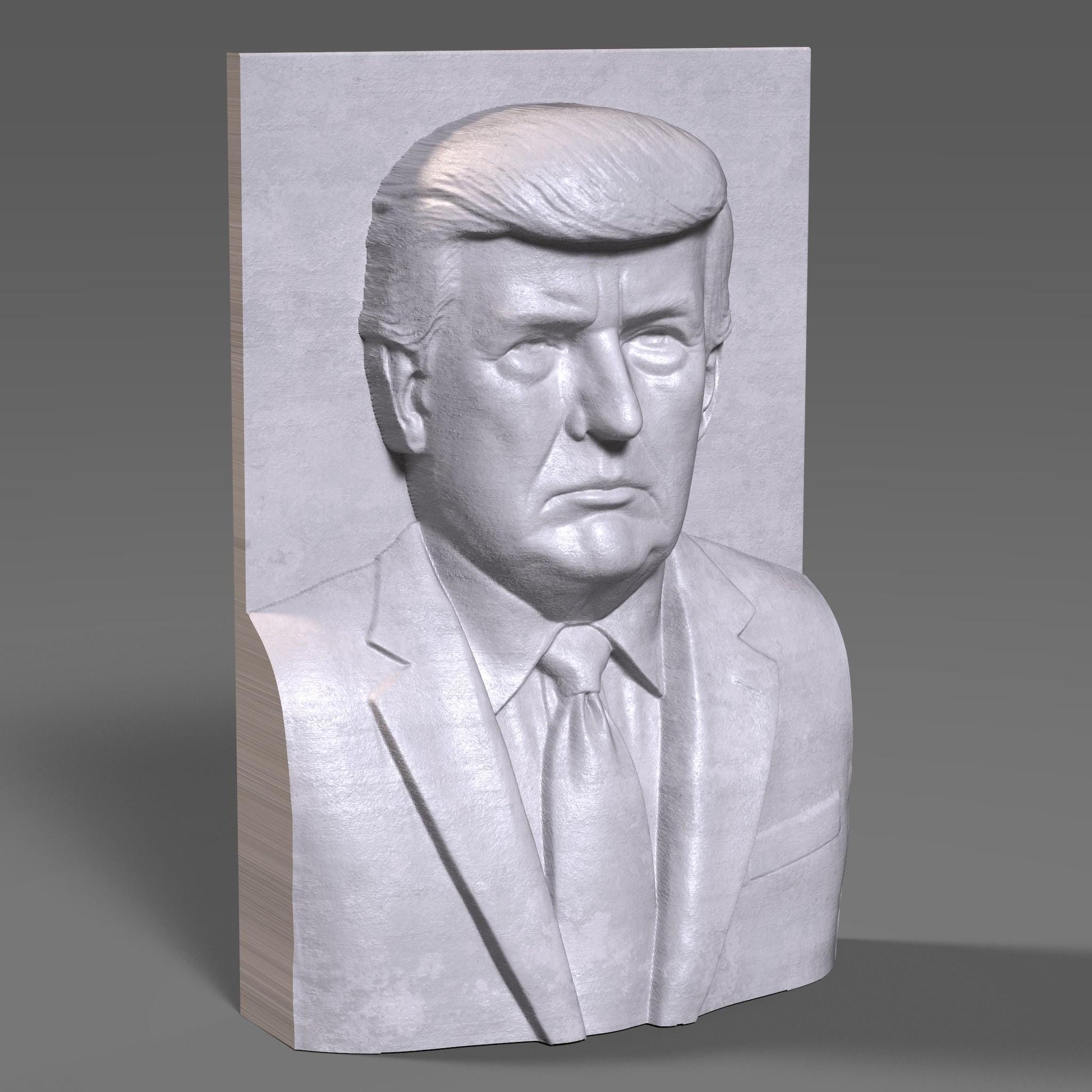 Donald Trump Bust Bas Relief: 3D STL File for CNC, Laser, Print (Digital Download)