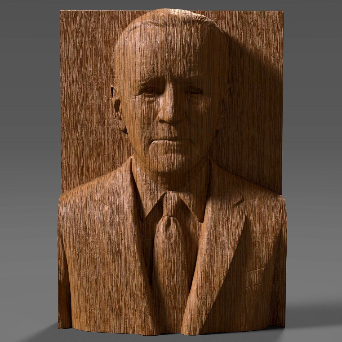 Joe Biden 3D Bust Relief: CNC Carving & 3D Printing (STL File)