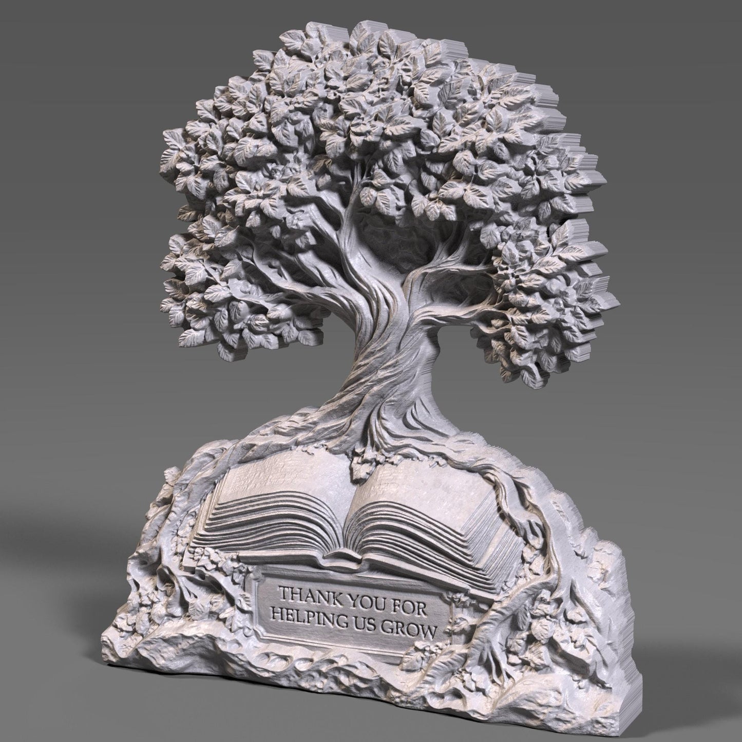 Teacher Appreciation Tree Bas Relief STL: CNC Laser Cut File (Digital Download