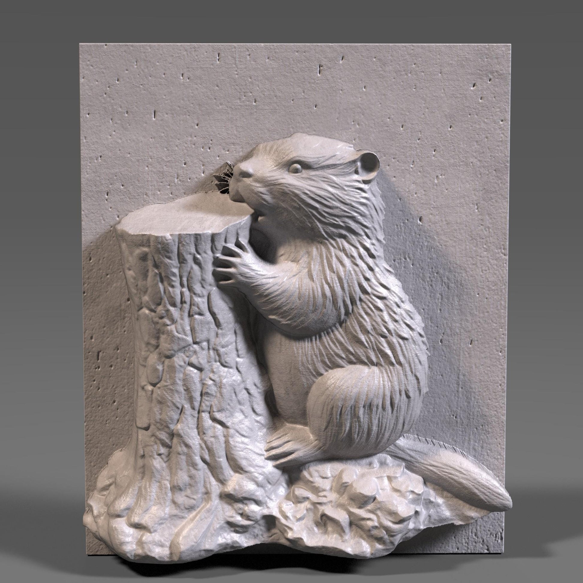 Beaver 3D Relief STL File: CNC Carving, Laser Engraving (Digital Download)