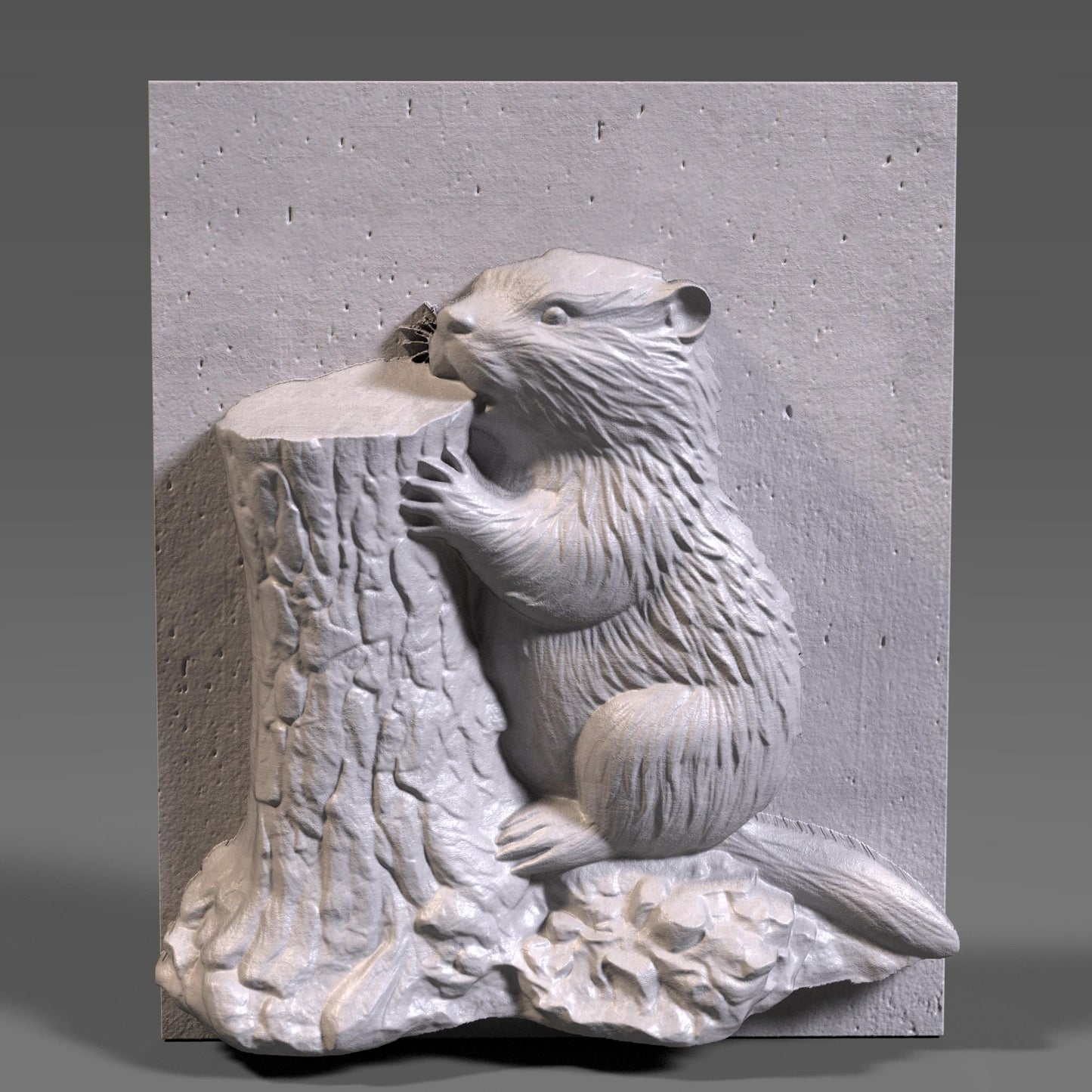 Beaver 3D Relief STL File: CNC Carving, Laser Engraving (Digital Download)