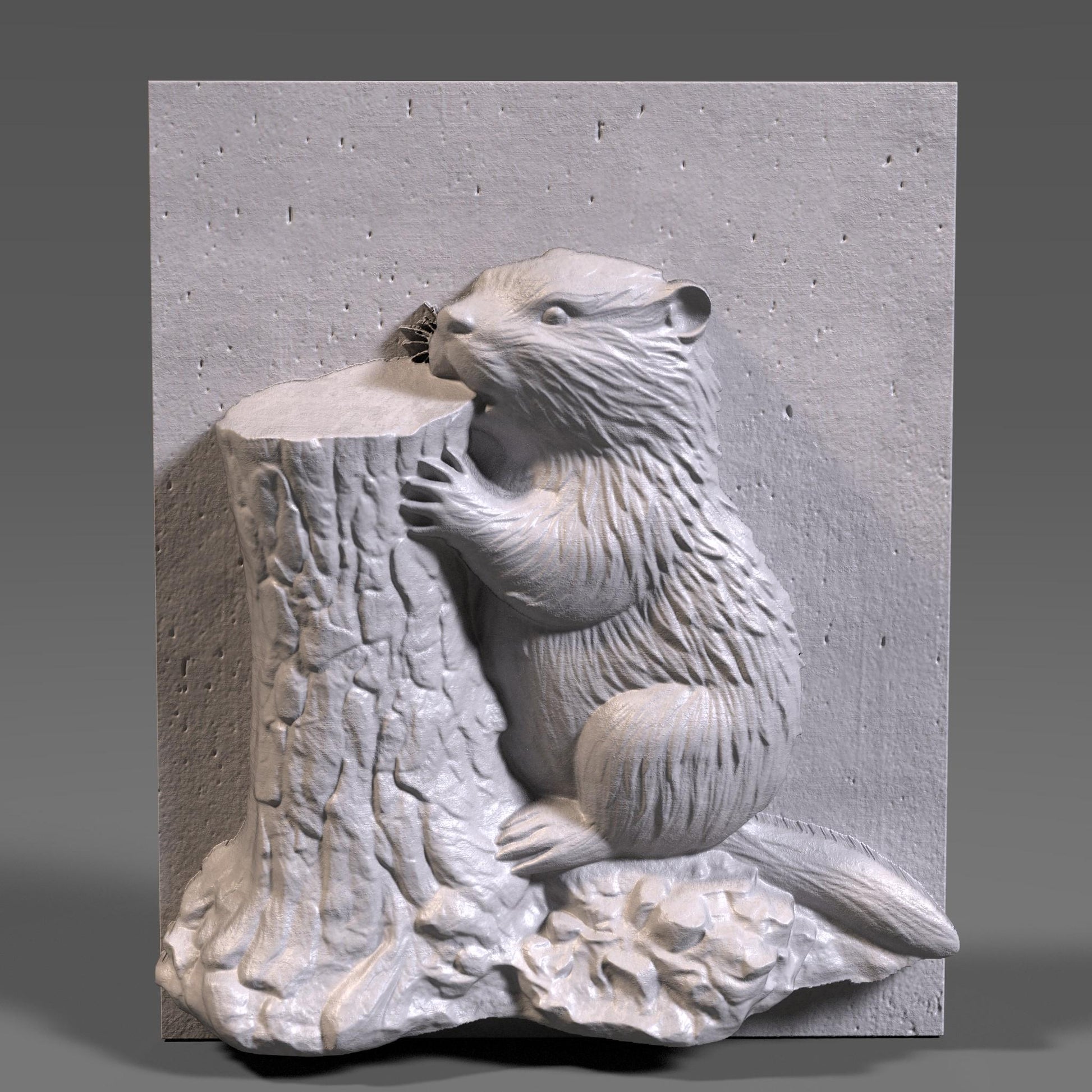 Beaver 3D Relief STL File: CNC Carving, Laser Engraving (Digital Download)