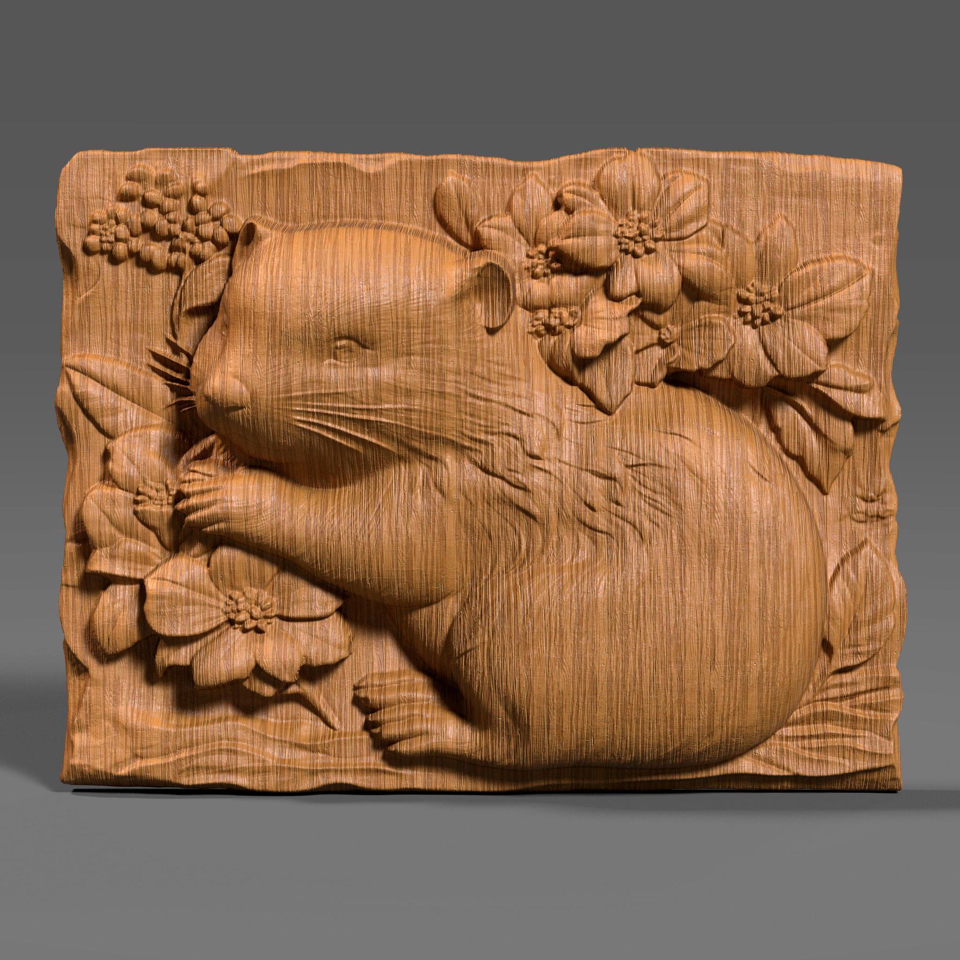 Beaver 3D Relief STL File: CNC Carving, Laser Engraving (Digital Download)