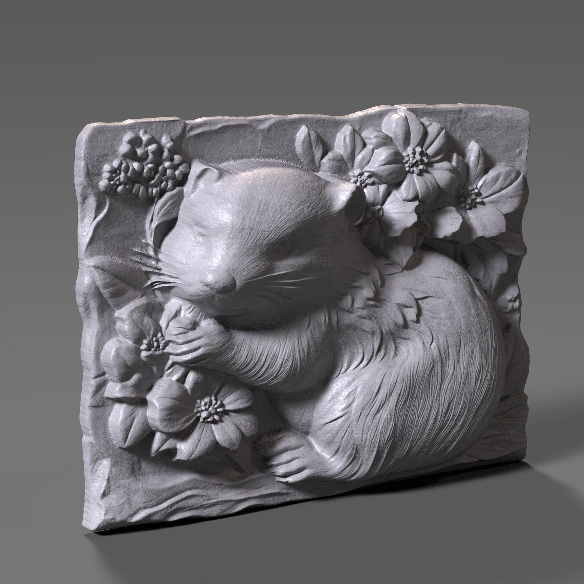 Beaver 3D Relief STL File: CNC Carving, Laser Engraving (Digital Download)