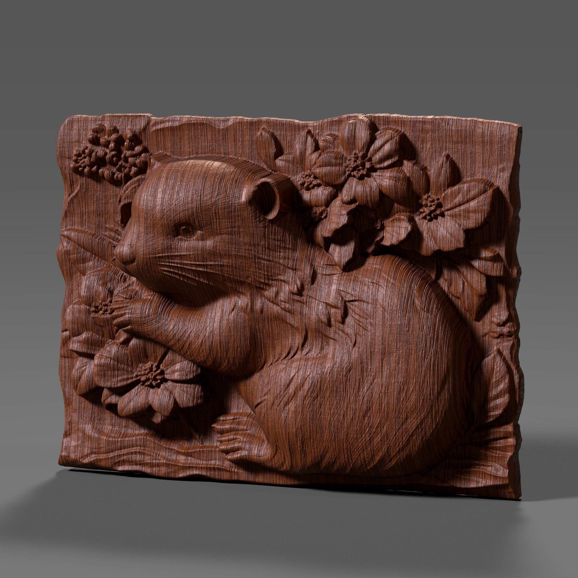 3D STL bas relief of a Canadian beaver chewing on a tree stump, designed for CNC carving, 3D printing, and laser engraving. As the national animal of Canada, the beaver is a proud symbol of resilience and heritage. Ideal for rustic wall art, patriotic gifts, and wildlife-themed decor. Suitable for wood, resin, or stone projects.