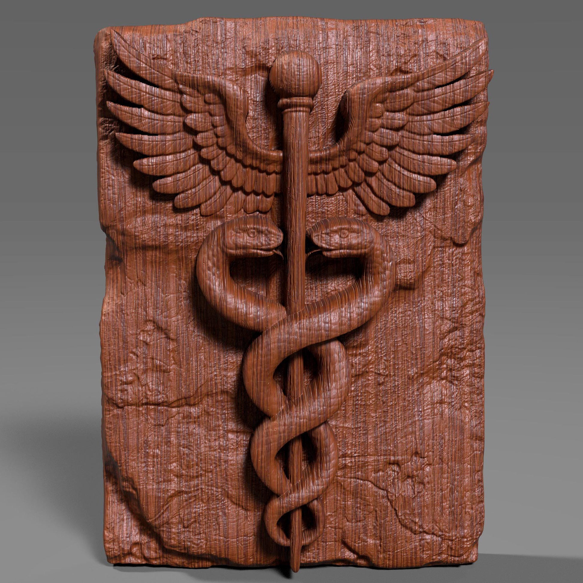 Caduceus 3D Model STL File: Medical Wall Art (Digital Download