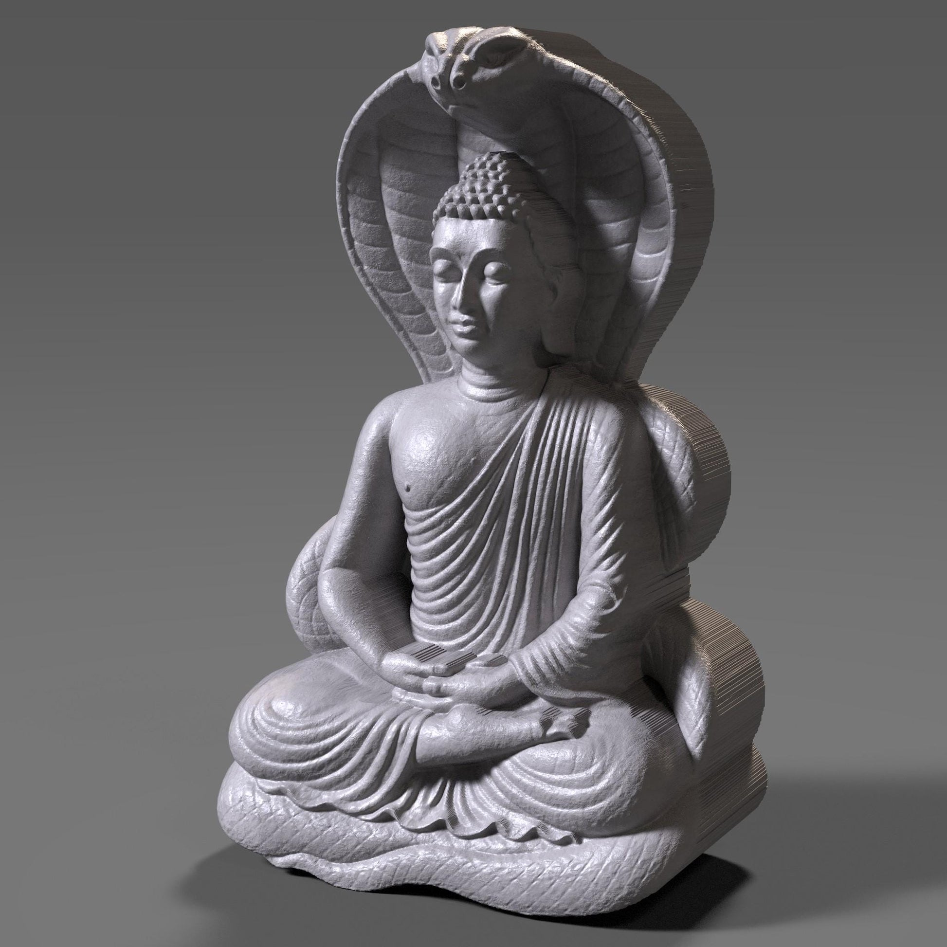 Buddha with Naga Bas Relief STL File: CNC, Laser, 3D Print (Digital Download)
