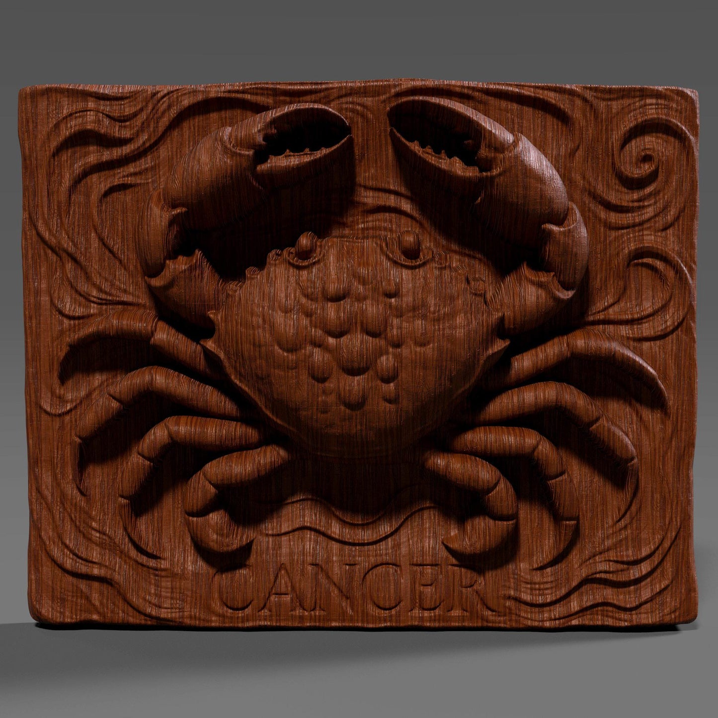 Cancer Zodiac 3D Relief STL | Crab Horoscope, CNC & 3D Printing (Digital File Download)