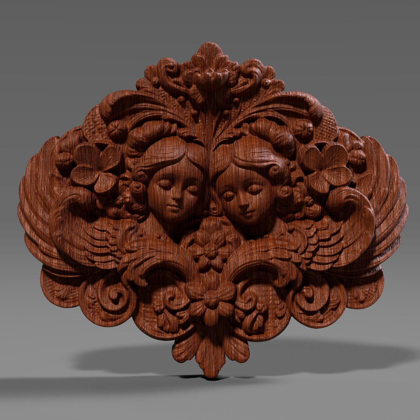 Gemini Twin Angels 3D Relief | CNC, Laser, 3D Printing (Digital Download)