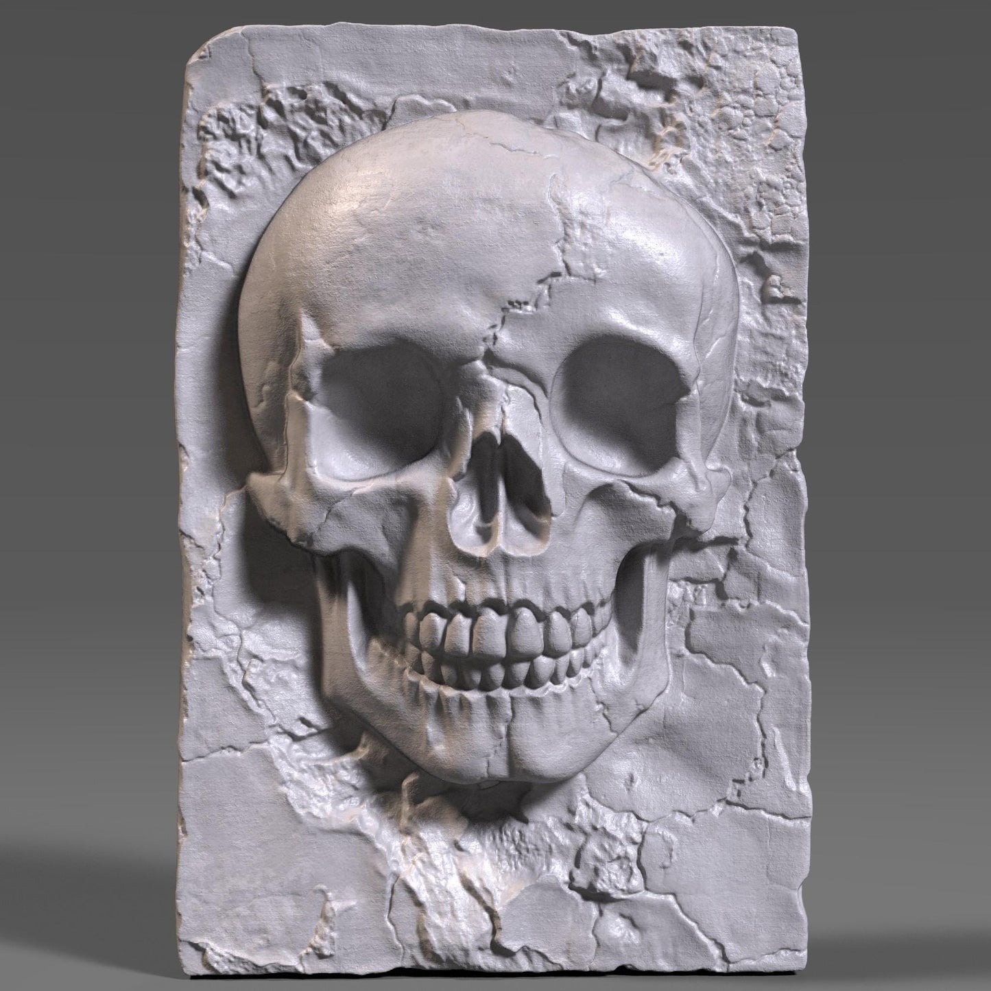 Skull Bas Relief STL File: Gothic CNC Wood Carving (Digital Download)Wall Art