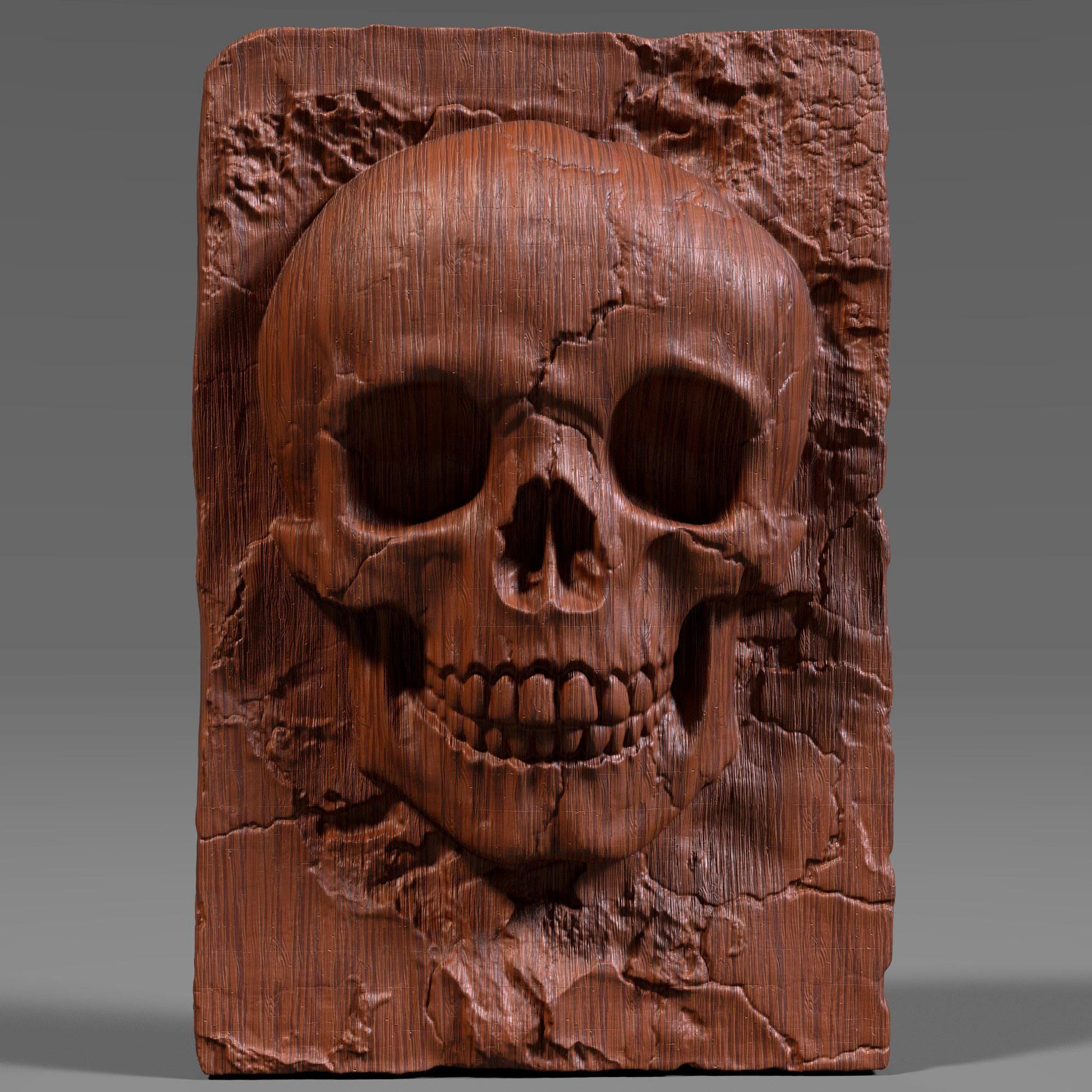 Skull Bas Relief STL File: Gothic CNC Wood Carving (Digital Download)Wall Art