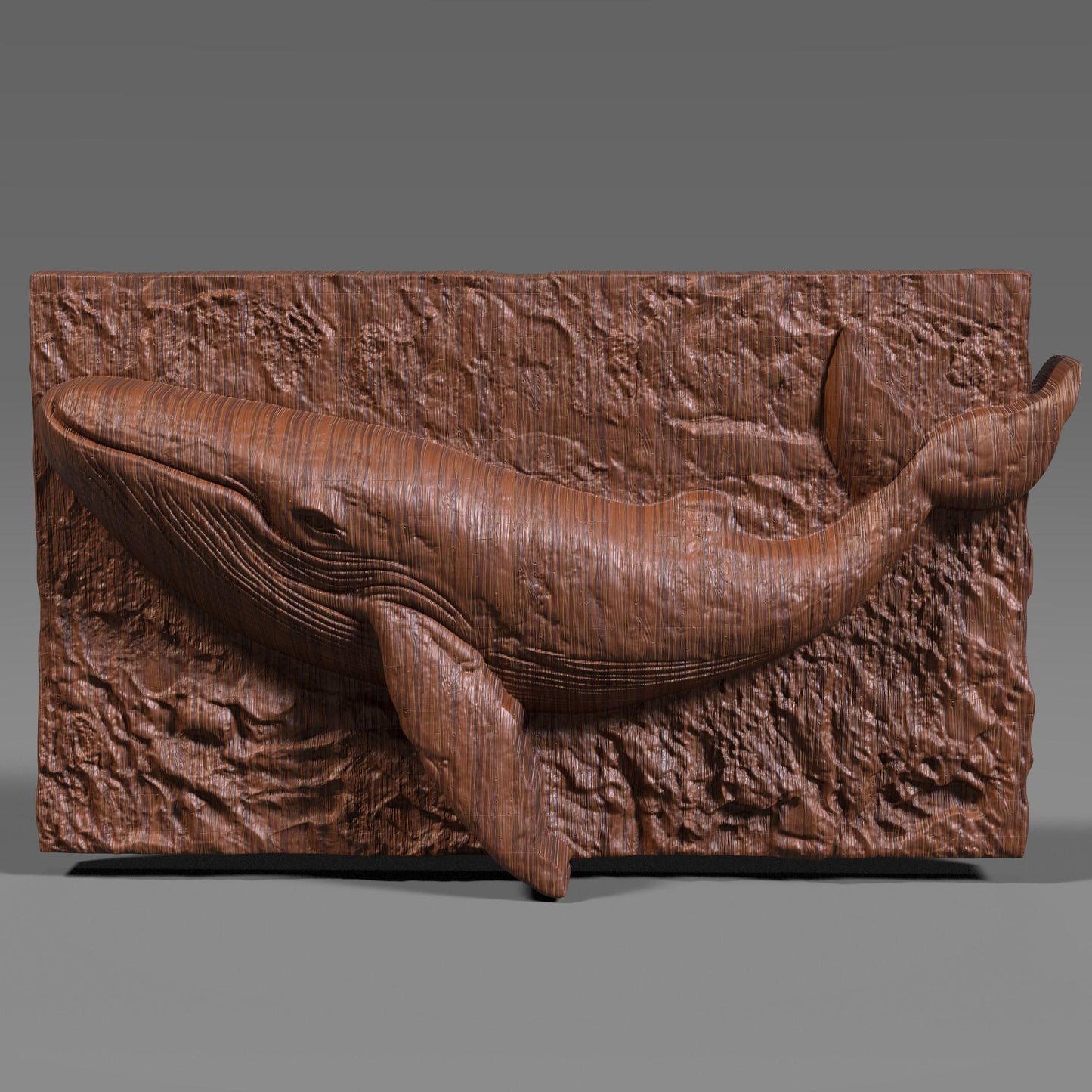 Highly detailed 3D bas relief of a whale swimming through the ocean, digitally sculpted for CNC and laser engraving. Perfect for ocean lovers, summer coastal themes, marine wildlife collectors, or digital carving projects. Features rich textures and natural flow, mimicking the gentle underwater motion. This downloadable STL model is ideal for wood, resin, or stone engraving, combining nature’s beauty with art in digital form.