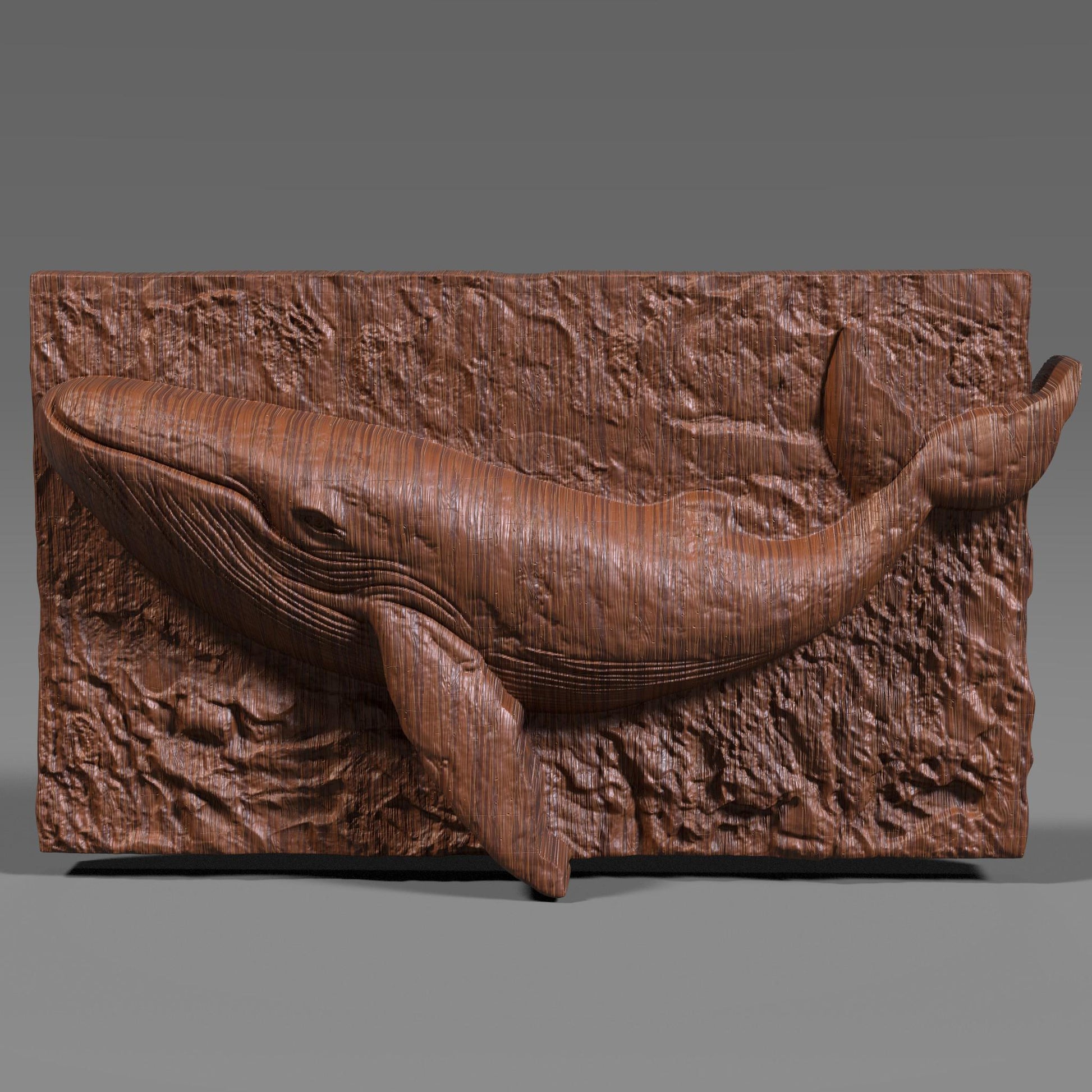 Highly detailed 3D bas relief of a whale swimming through the ocean, digitally sculpted for CNC and laser engraving. Perfect for ocean lovers, summer coastal themes, marine wildlife collectors, or digital carving projects. Features rich textures and natural flow, mimicking the gentle underwater motion. This downloadable STL model is ideal for wood, resin, or stone engraving, combining nature’s beauty with art in digital form.