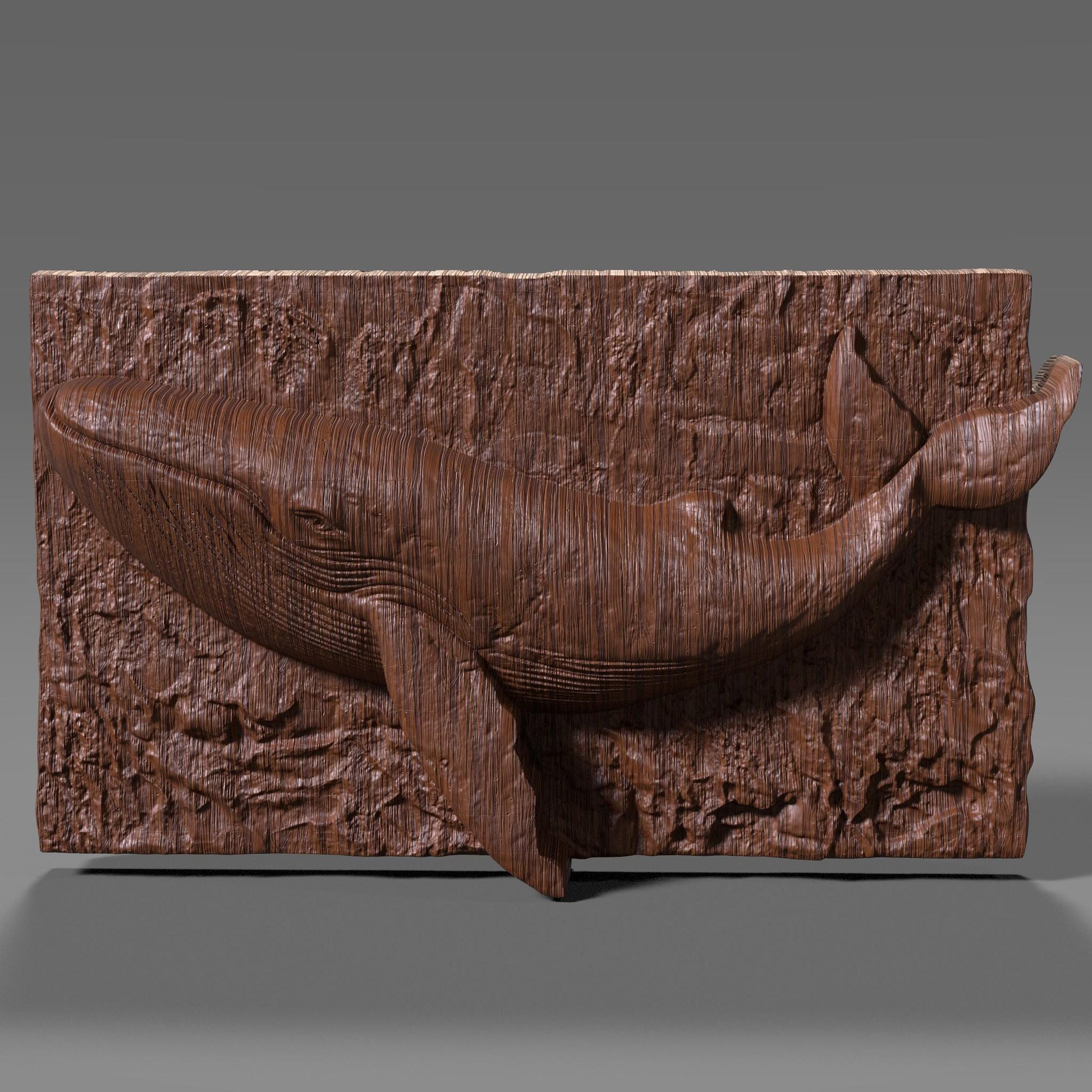 Whale Bas Relief 3D Model: CNC, Laser Engraving, 3D Print (STL + Depth Map)