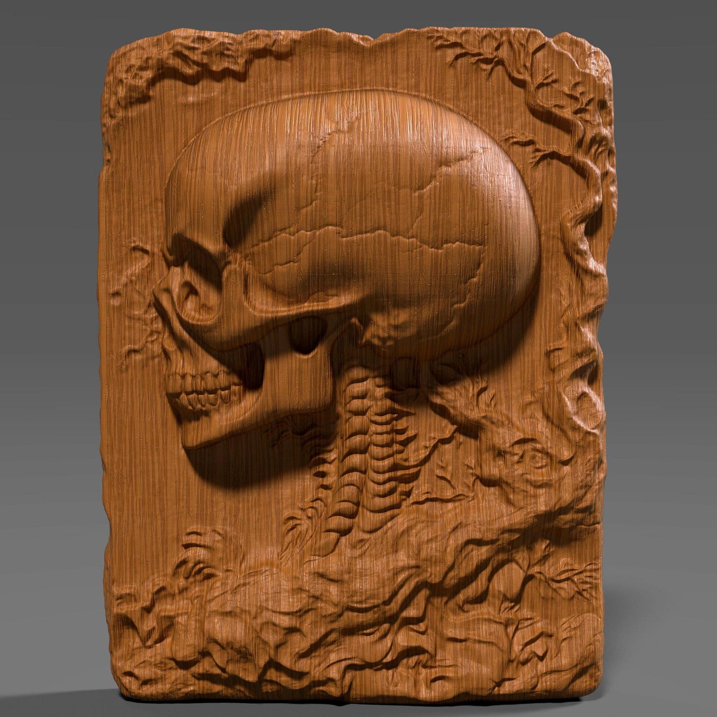 Skull Bas Relief STL File: Gothic CNC Wood Carving (Digital Download)