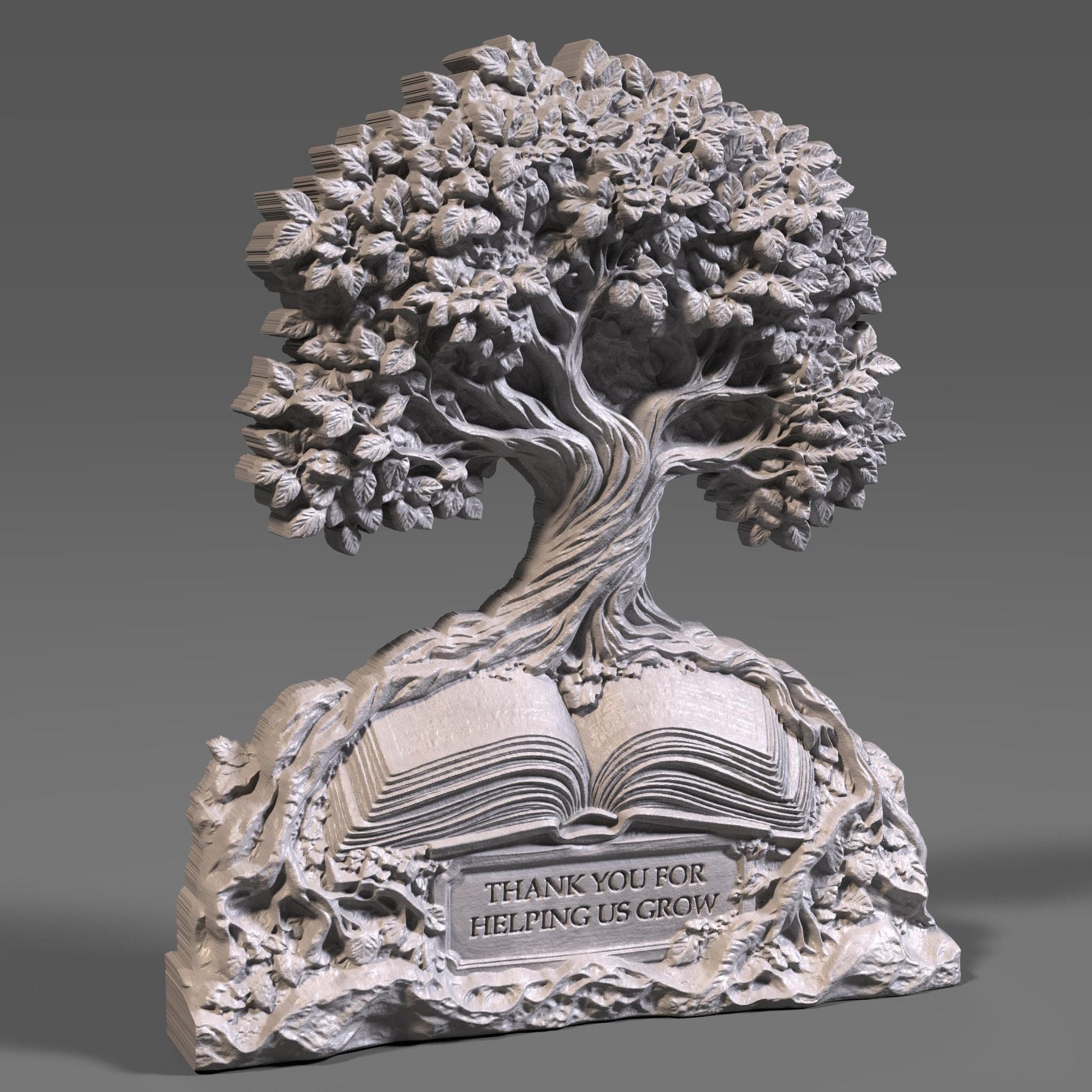 Teacher Appreciation Tree Bas Relief STL: CNC Laser Cut File (Digital Download
