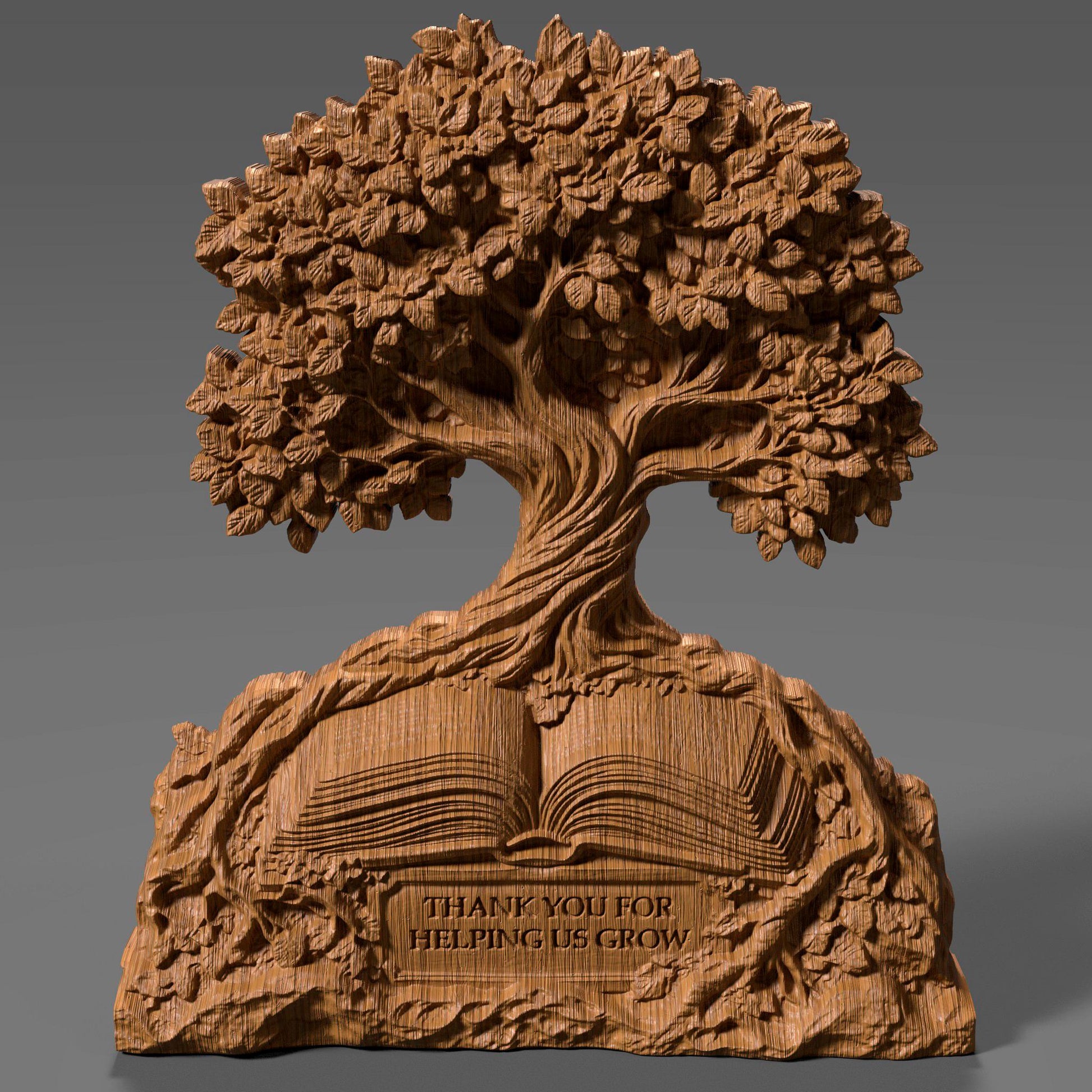 Teacher Appreciation Tree Bas Relief STL: CNC Laser Cut File (Digital Download