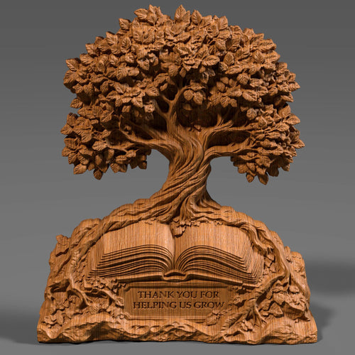 Teacher Appreciation Tree Bas Relief STL: CNC Laser Cut File (Digital Download