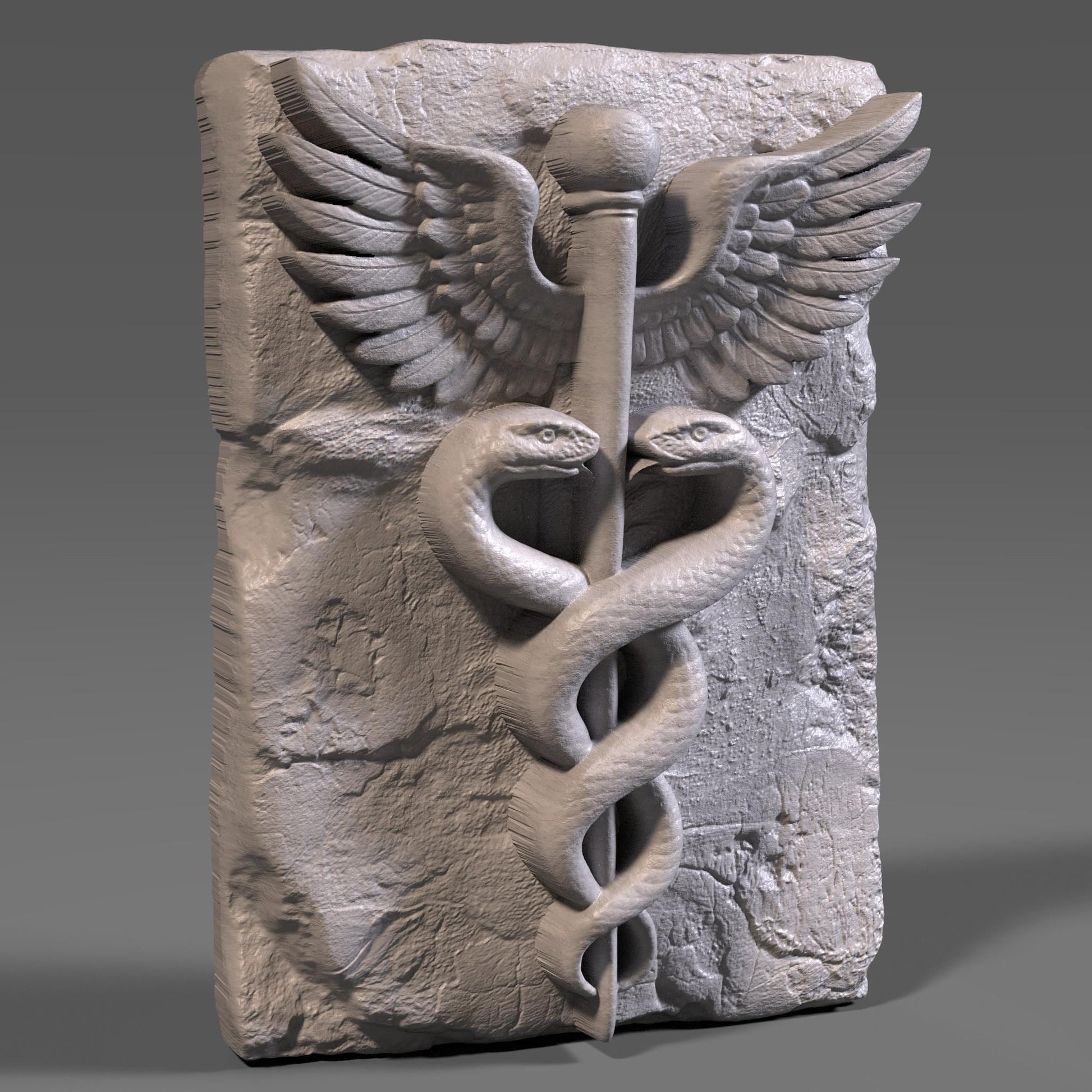 Caduceus 3D Model STL File: Medical Wall Art (Digital Download