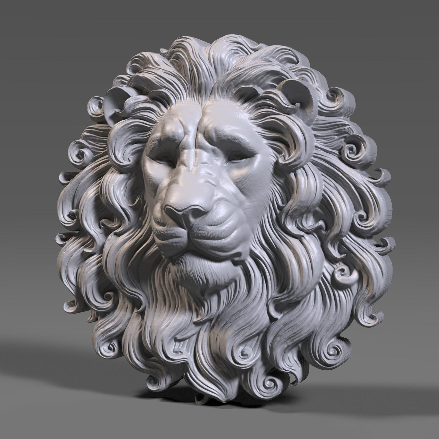 3D Lion Relief STL File: CNC, Laser Engraving, 3D Print (Digital Download
