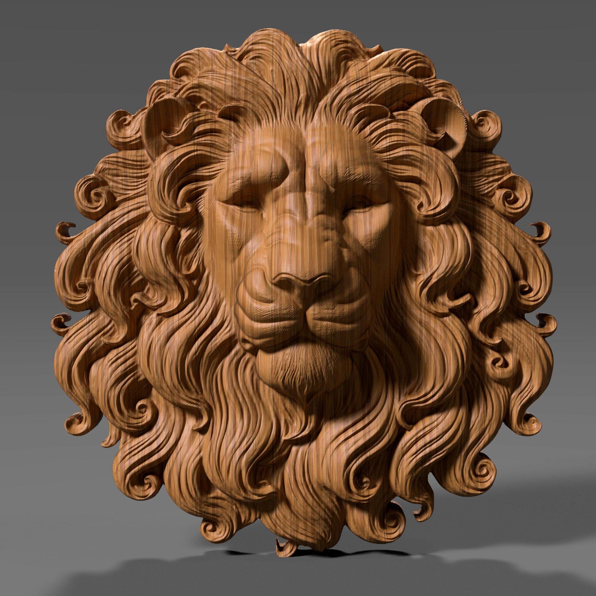 A powerful 3D bas-relief carving of a regal lion’s head with a majestic flowing mane, symbolizing strength, courage, and royalty. Perfect for CNC wood carving, laser engraving, or 3D printing in resin, stone, or walnut finishes. Ideal as bold wall art decor for offices, lodges, or home interiors with a jungle or safari theme. This lion design evokes leadership and bravery—ideal for summer statement pieces or patriotic displays for Independence Day (United States).
