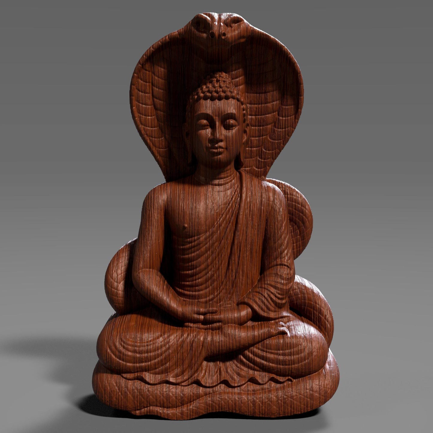 Buddha with Naga Bas Relief STL File: CNC, Laser, 3D Print (Digital Download)