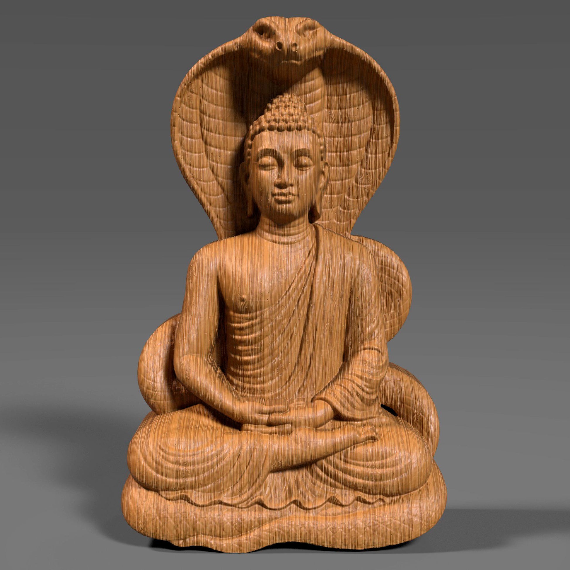 Buddha with Naga Bas Relief STL File: CNC, Laser, 3D Print (Digital Download)