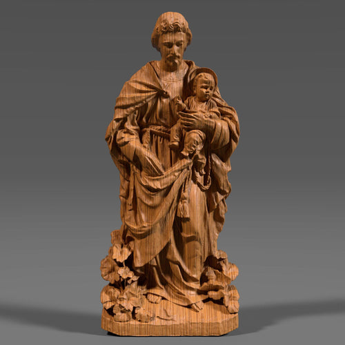 Saint Anthony with Baby Jesus 3D Relief Model: CNC Laser Engraving STL File