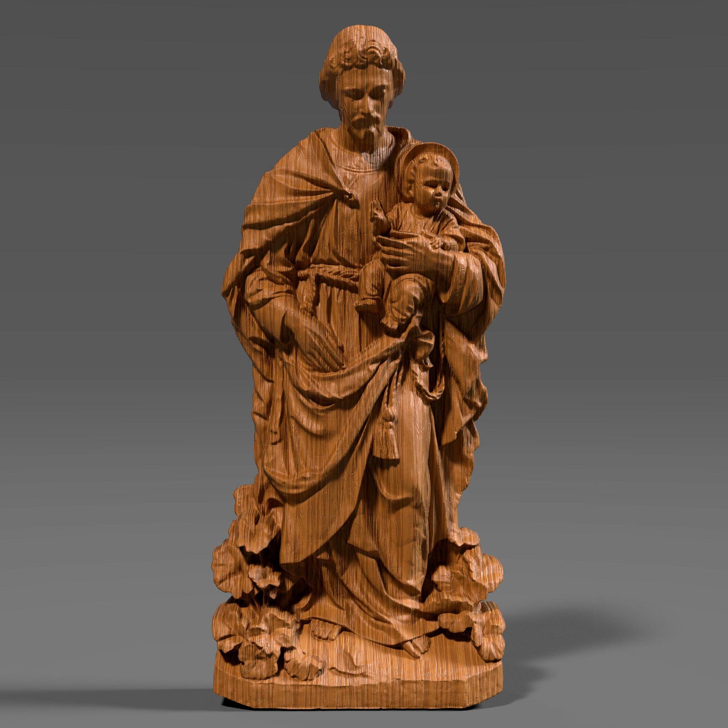 Saint Anthony with Baby Jesus 3D Relief Model: CNC Laser Engraving STL File