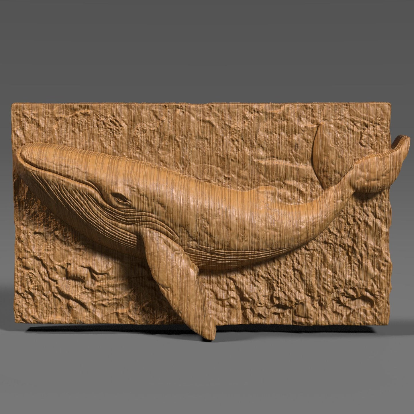 Highly detailed 3D bas relief of a whale swimming through the ocean, digitally sculpted for CNC and laser engraving. Perfect for ocean lovers, summer coastal themes, marine wildlife collectors, or digital carving projects. Features rich textures and natural flow, mimicking the gentle underwater motion. This downloadable STL model is ideal for wood, resin, or stone engraving, combining nature’s beauty with art in digital form.