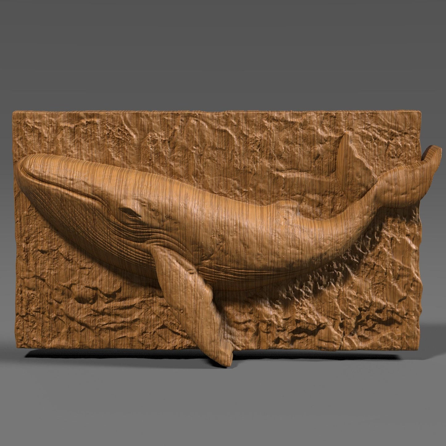 Highly detailed 3D bas relief of a whale swimming through the ocean, digitally sculpted for CNC and laser engraving. Perfect for ocean lovers, summer coastal themes, marine wildlife collectors, or digital carving projects. Features rich textures and natural flow, mimicking the gentle underwater motion. This downloadable STL model is ideal for wood, resin, or stone engraving, combining nature’s beauty with art in digital form.