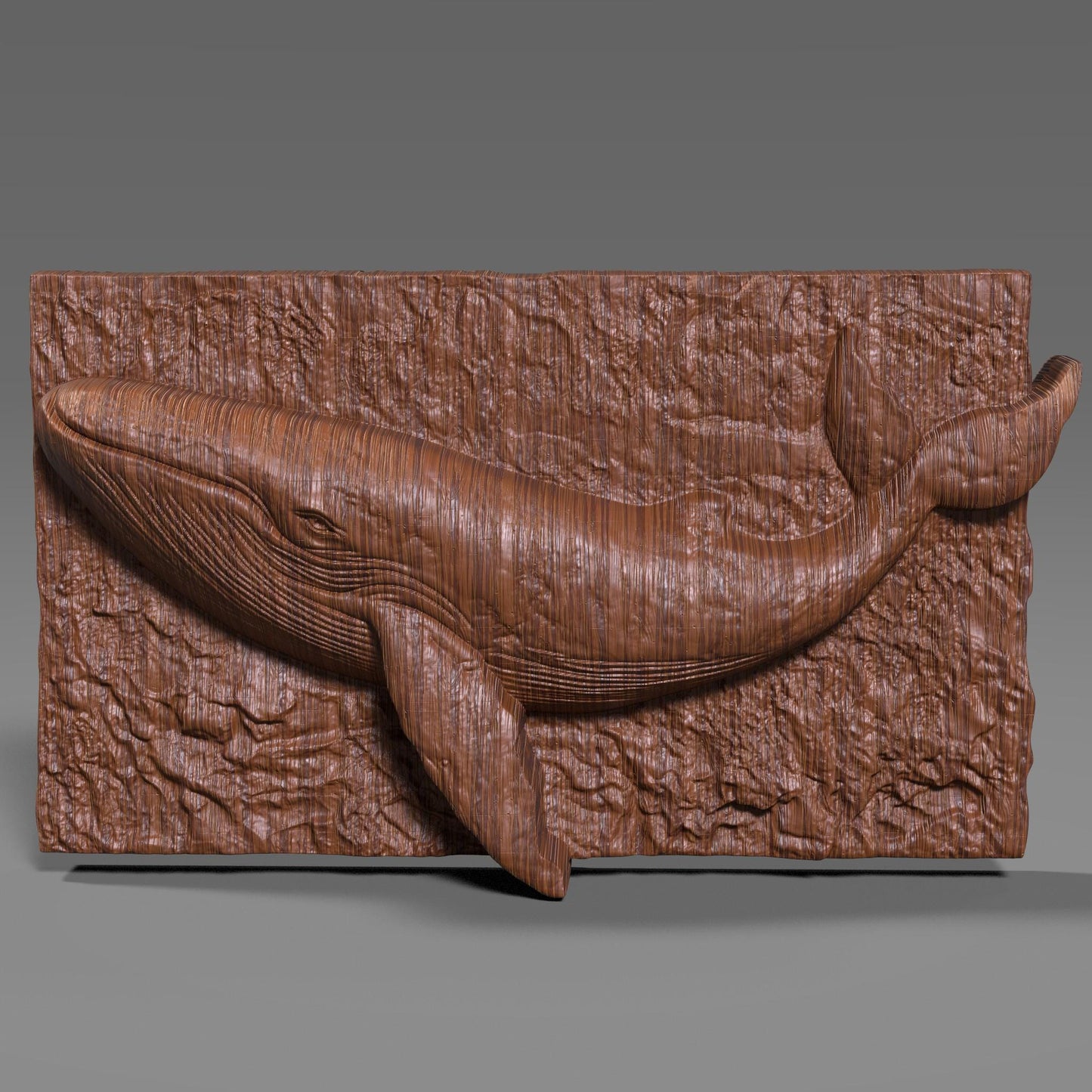 Highly detailed 3D bas relief of a whale swimming through the ocean, digitally sculpted for CNC and laser engraving. Perfect for ocean lovers, summer coastal themes, marine wildlife collectors, or digital carving projects. Features rich textures and natural flow, mimicking the gentle underwater motion. This downloadable STL model is ideal for wood, resin, or stone engraving, combining nature’s beauty with art in digital form.