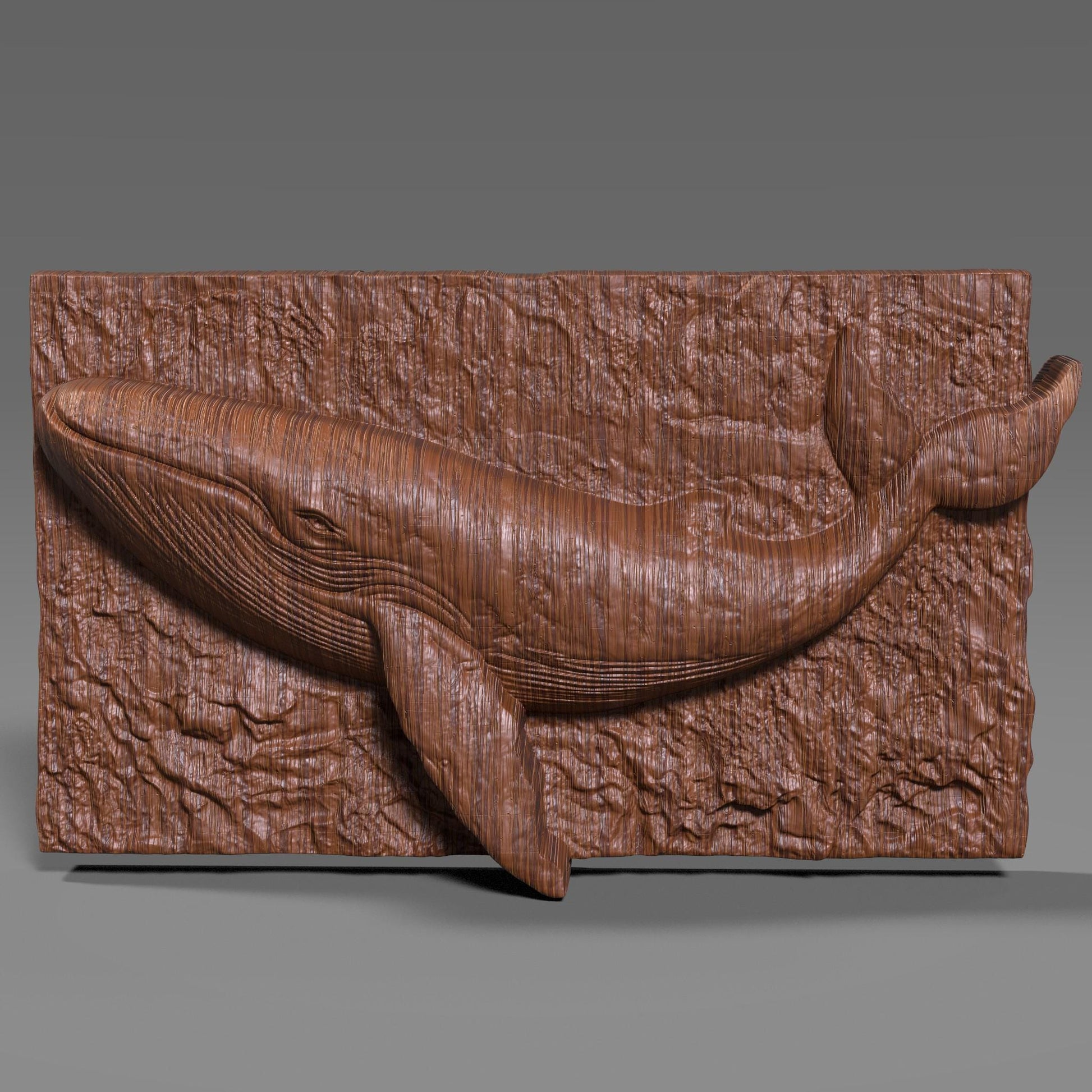 Highly detailed 3D bas relief of a whale swimming through the ocean, digitally sculpted for CNC and laser engraving. Perfect for ocean lovers, summer coastal themes, marine wildlife collectors, or digital carving projects. Features rich textures and natural flow, mimicking the gentle underwater motion. This downloadable STL model is ideal for wood, resin, or stone engraving, combining nature’s beauty with art in digital form.