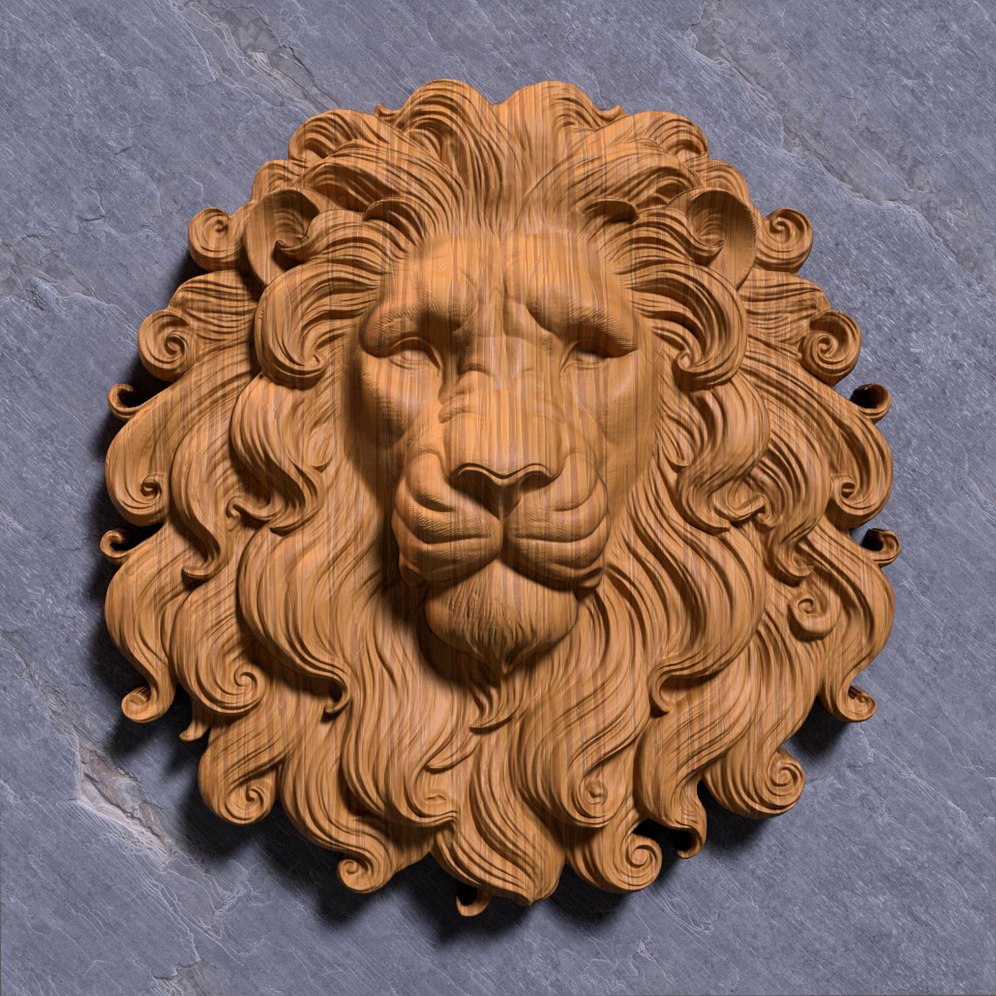 A powerful 3D bas-relief carving of a regal lion’s head with a majestic flowing mane, symbolizing strength, courage, and royalty. Perfect for CNC wood carving, laser engraving, or 3D printing in resin, stone, or walnut finishes. Ideal as bold wall art decor for offices, lodges, or home interiors with a jungle or safari theme. This lion design evokes leadership and bravery—ideal for summer statement pieces or patriotic displays for Independence Day (United States).