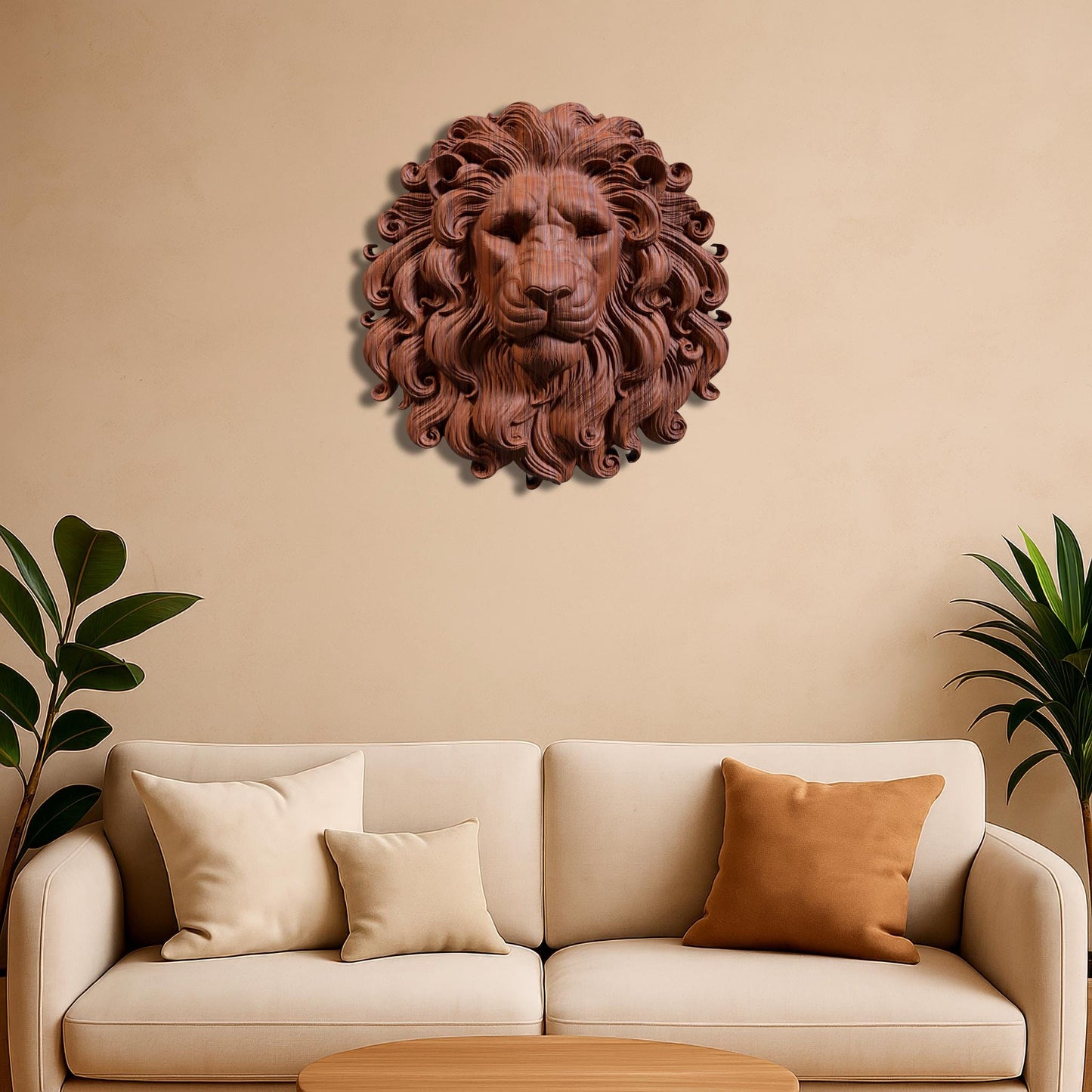 3D Lion Relief STL File: CNC, Laser Engraving, 3D Print (Digital Download