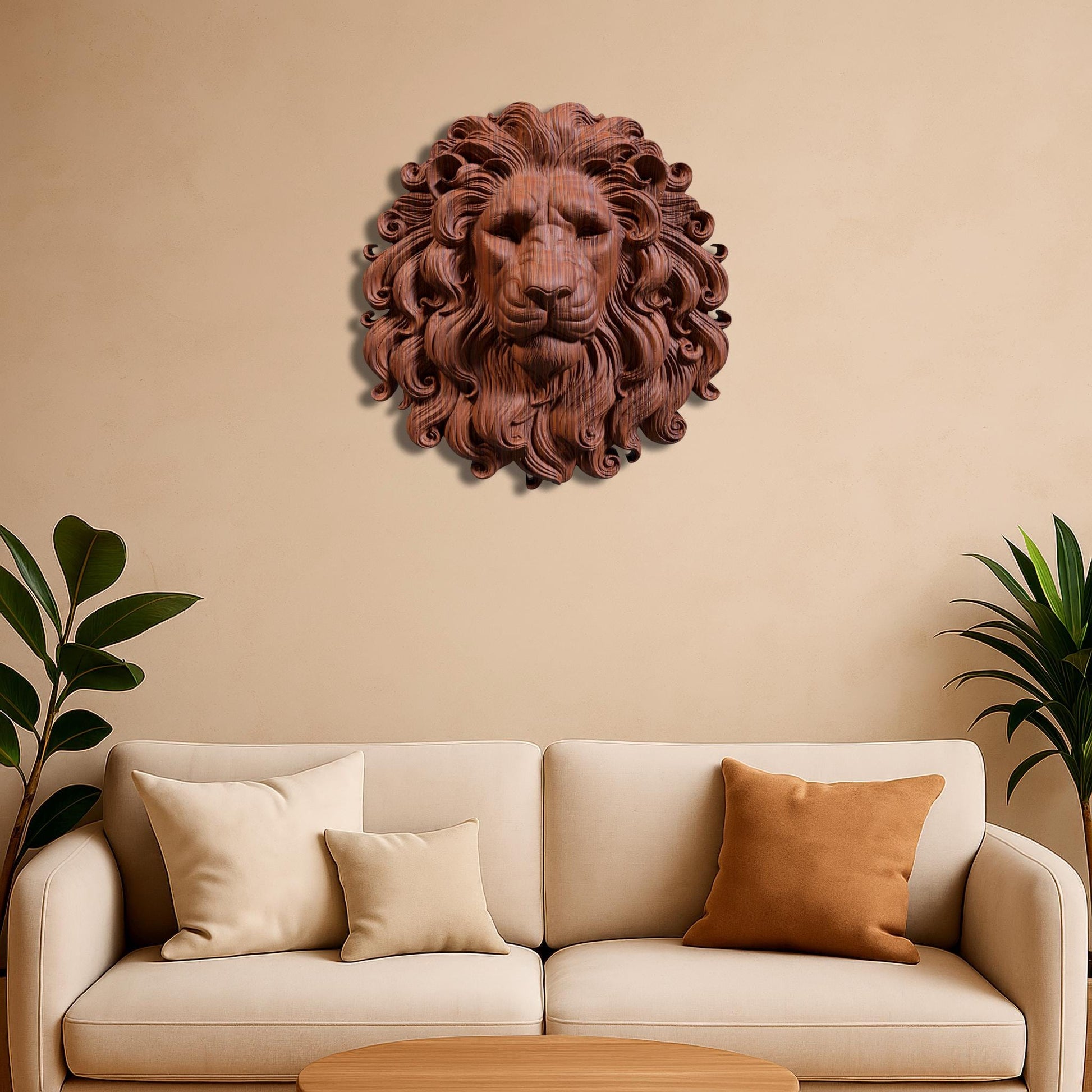 3D Lion Relief STL File: CNC, Laser Engraving, 3D Print (Digital Download