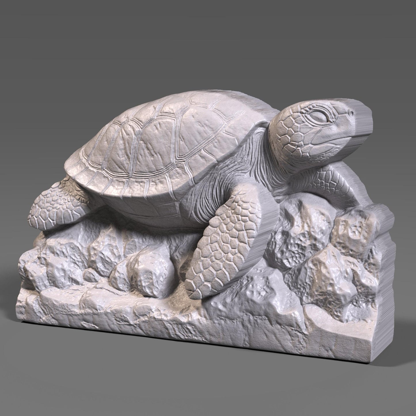 Sea Turtle 3D Relief Model: CNC, Laser, 3D Print (STL File)