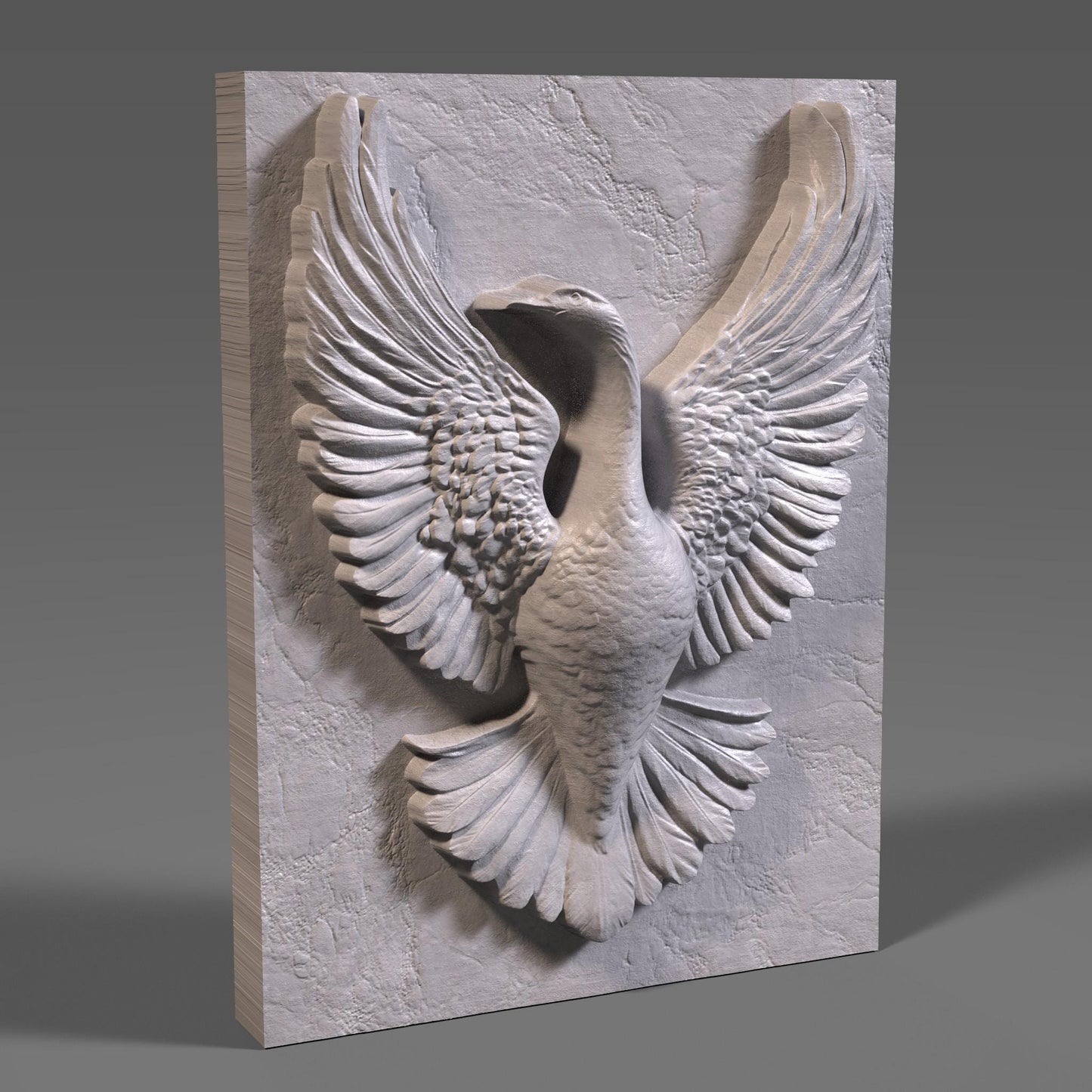 Canada Goose 3D Relief Model: CNC Laser Engraving, 3D Printing (STL File)