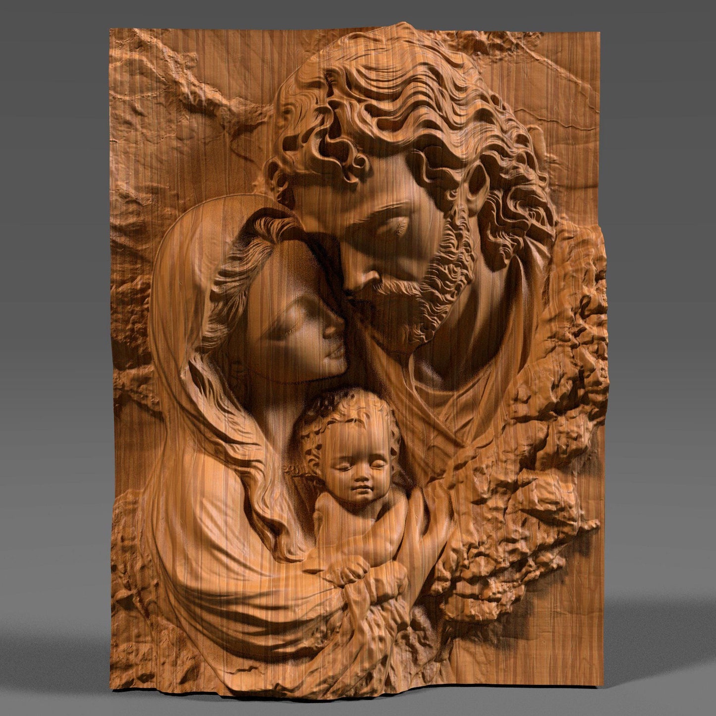 Holy Family STL 3D Model: Christian Nativity Scene (Digital Download