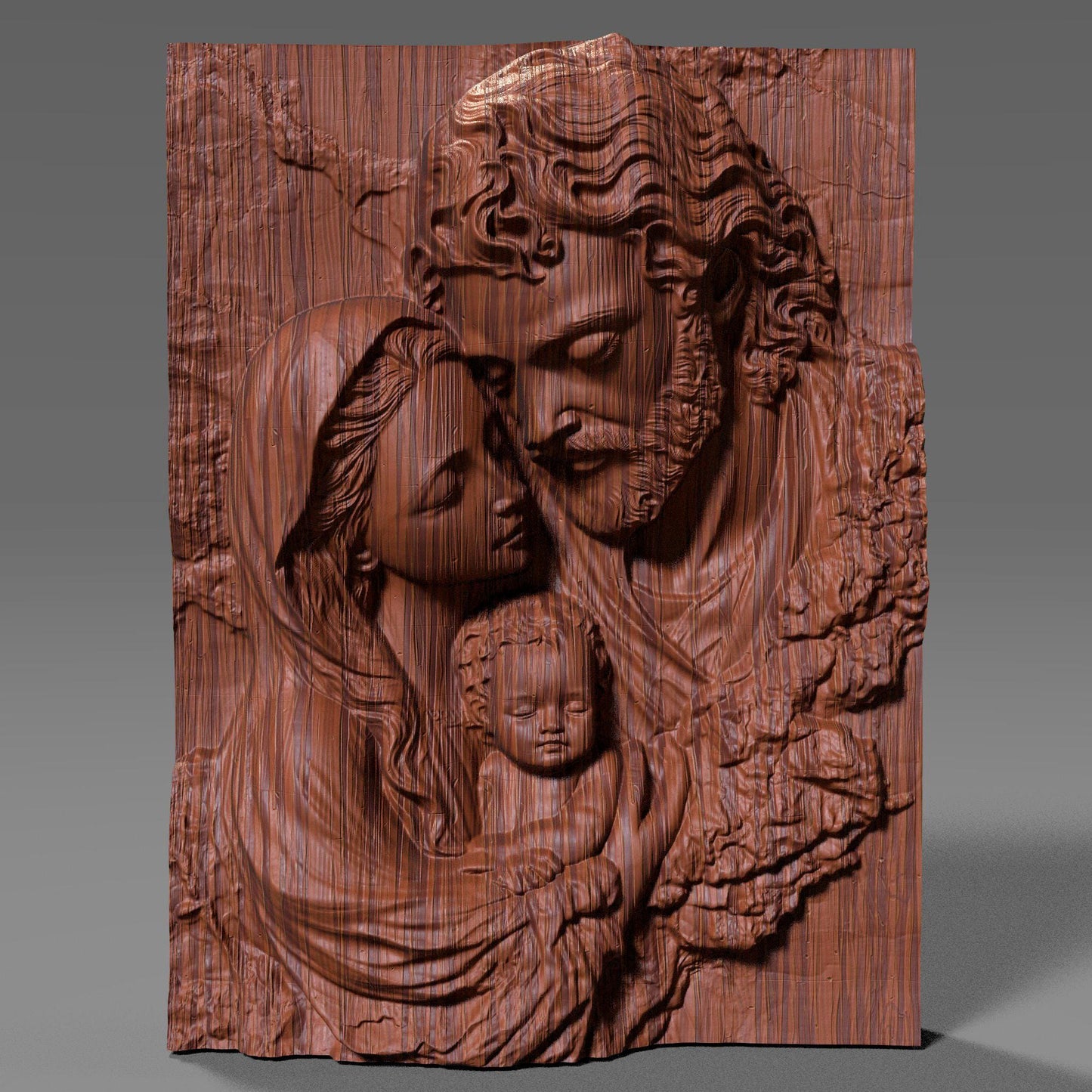 Holy Family STL 3D Model: Christian Nativity Scene (Digital Download