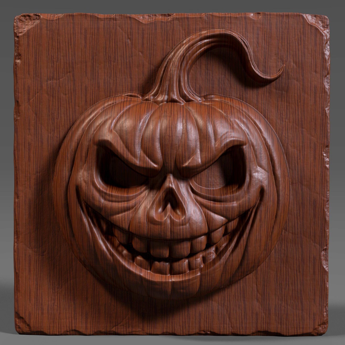 Halloween Pumpkin 3D Model STL - Jack-o'-Lantern Bas Relief (Digital Download