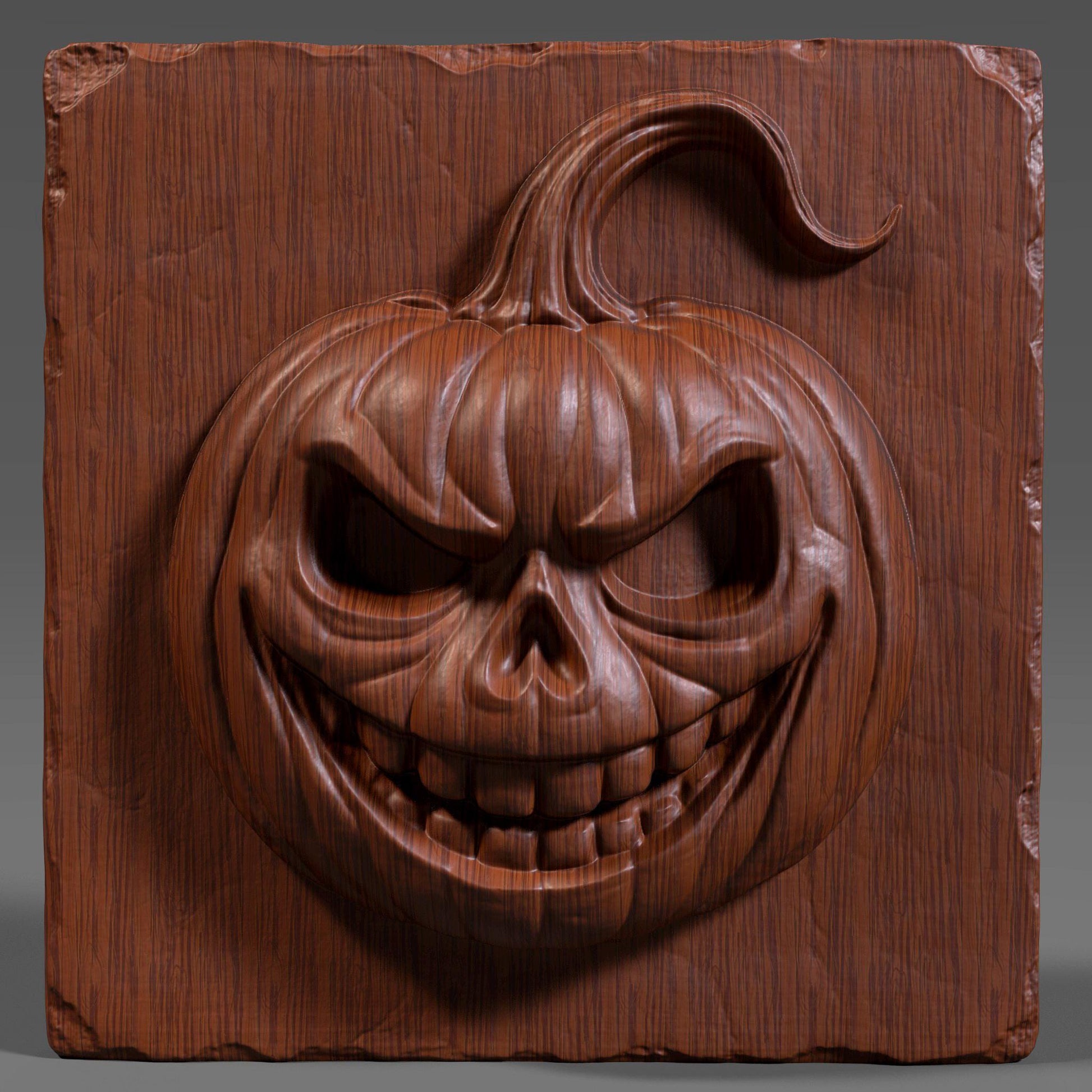 Halloween Pumpkin 3D Model STL - Jack-o'-Lantern Bas Relief (Digital Download