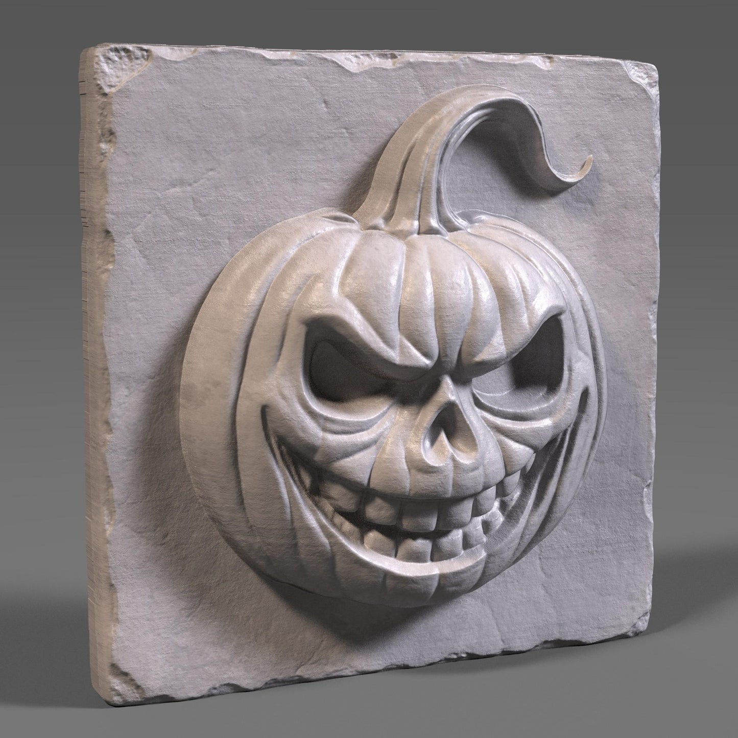 Halloween Pumpkin 3D Model STL - Jack-o'-Lantern Bas Relief (Digital Download