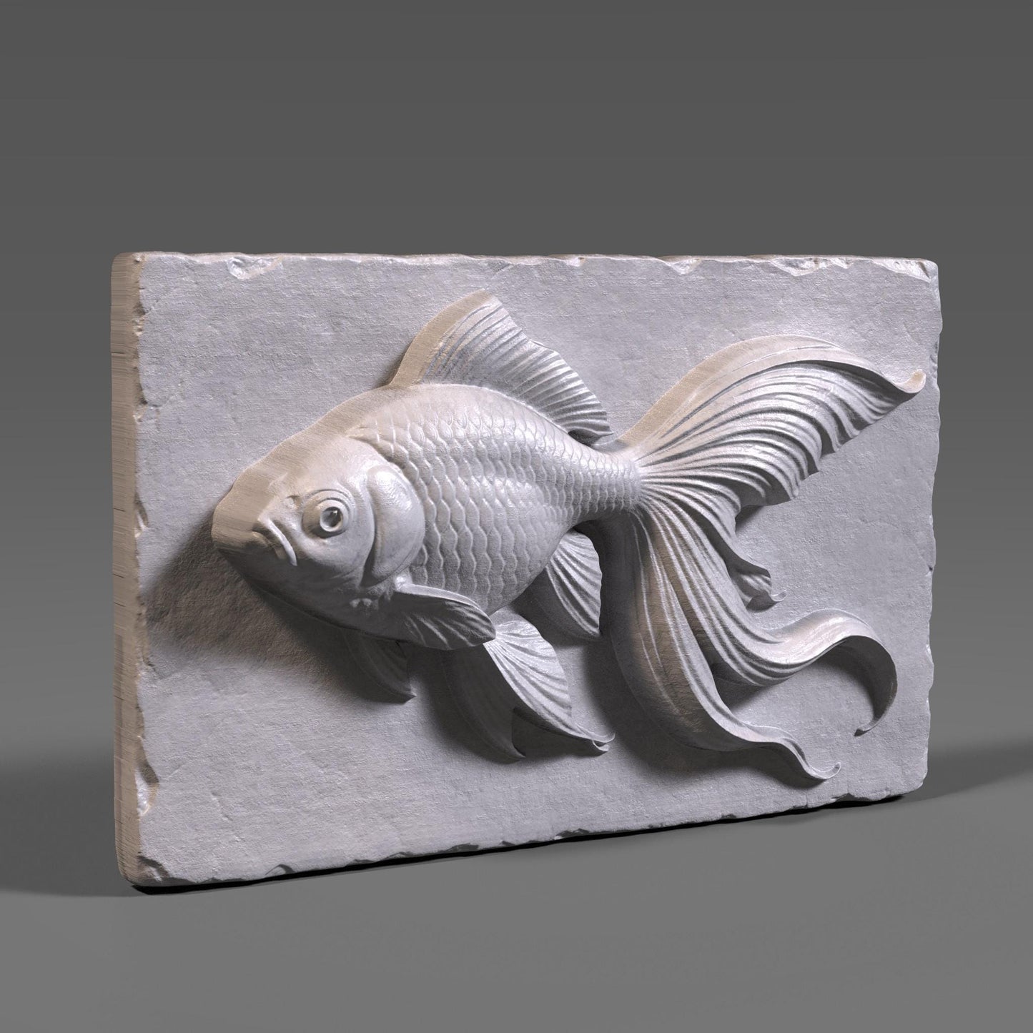 Koi Fish Relief STL | 3D Model Aquarium Wall Art (Digital Download)