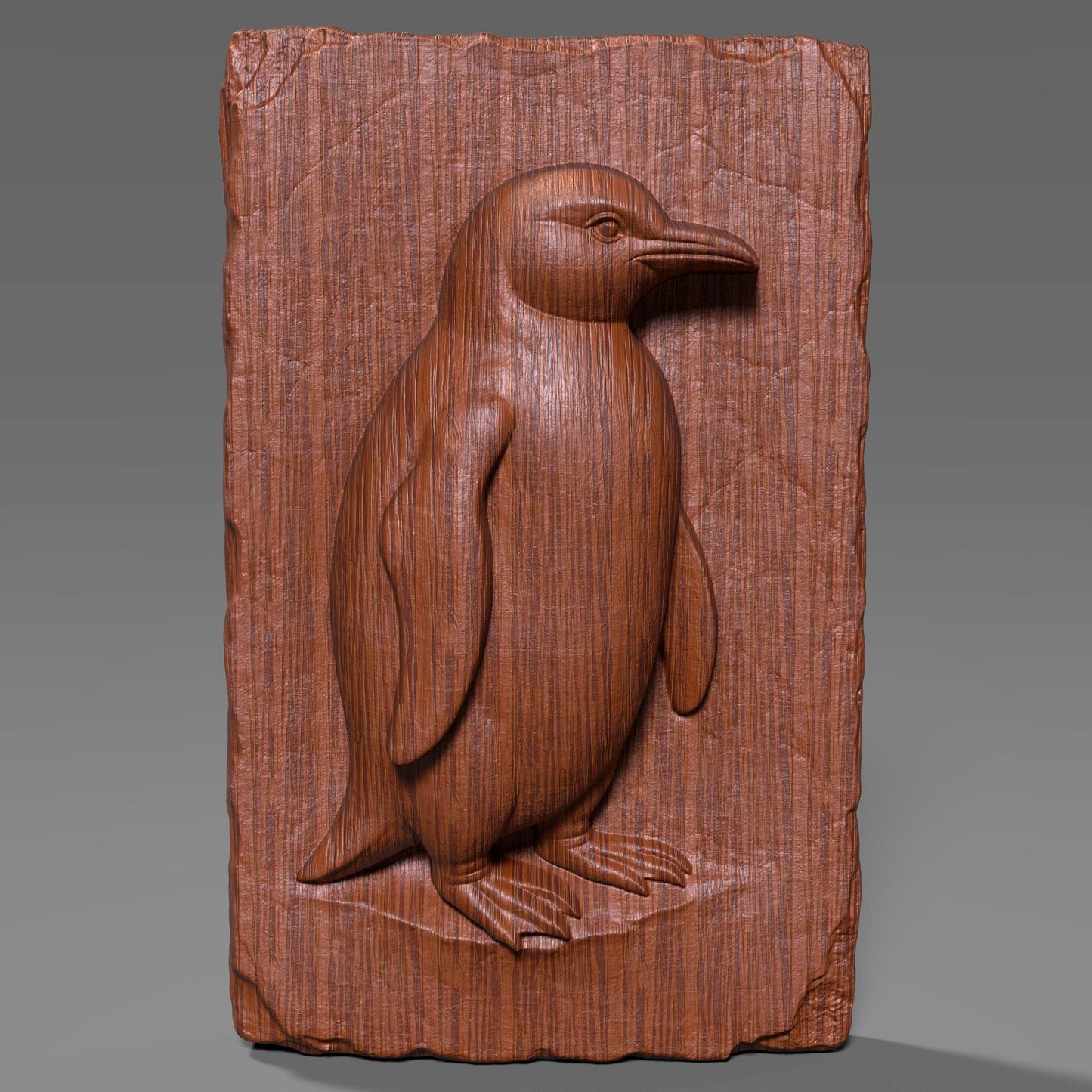 Penguin 3D Relief Model: CNC Carving, Laser Engraving (Digital STL File)