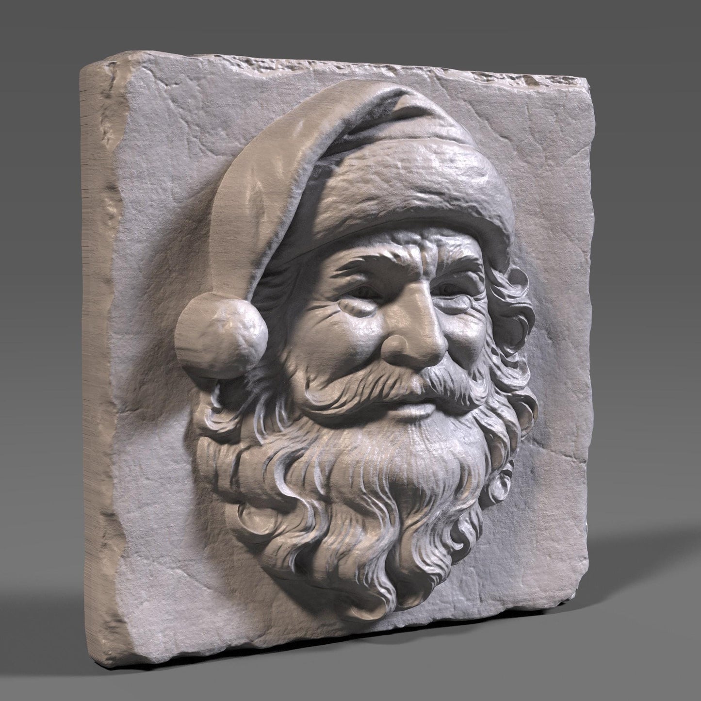 Santa Claus 3D Relief: CNC Laser Engraving File (STL + Depth Map)