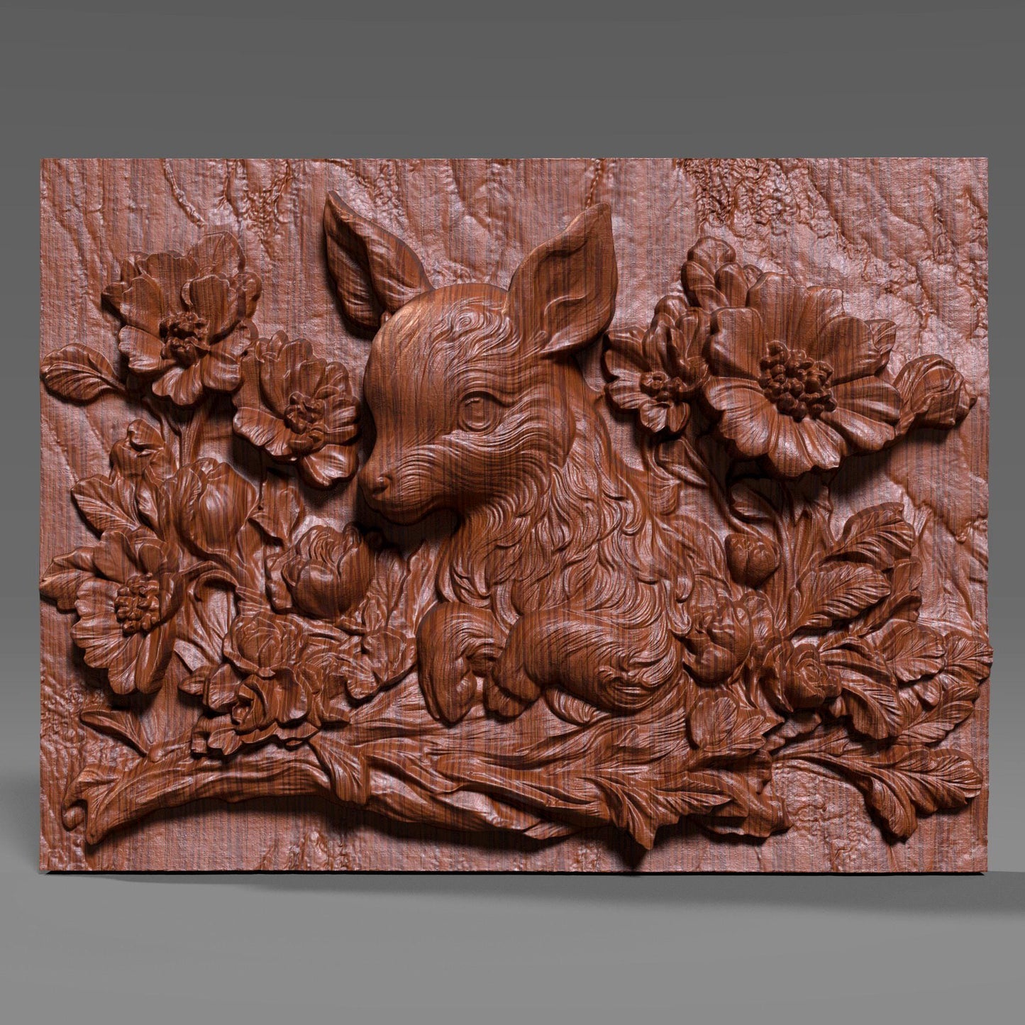 A charming and delicate 3D bas-relief STL design of a baby deer nestled among blooming flowers. Crafted with intricate detail, this nature-inspired wall art is ideal for CNC carving, laser engraving, and 3D printing. It brings a peaceful woodland scene to life—perfect for rustic home decor, nursery accents, or nature-themed gifts. Works beautifully with wood, resin, or acrylic materials to create a warm, organic display.