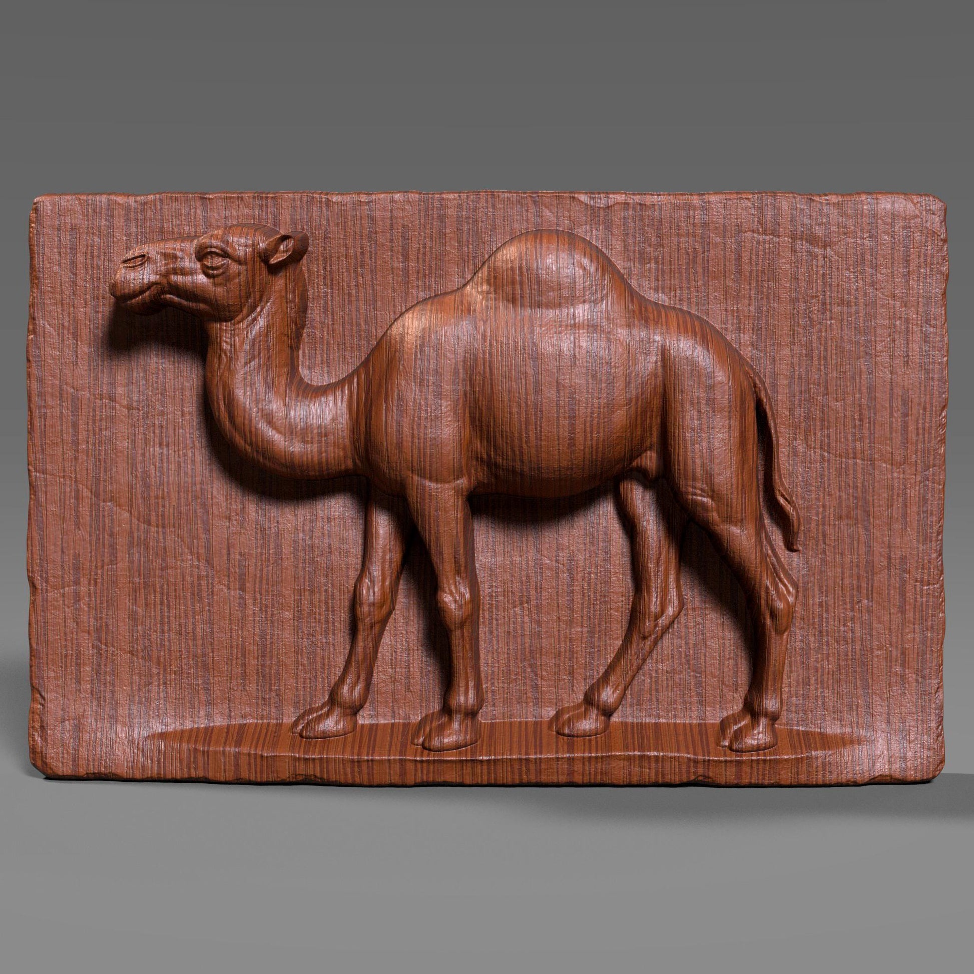Camel Bas Relief 3D Model: CNC, Laser Engraving (Digital Download STL File)