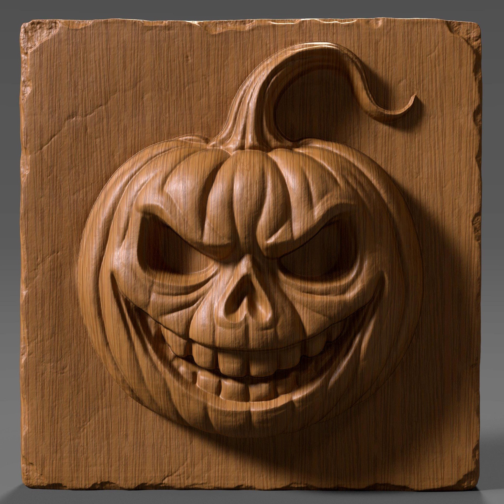 Halloween Pumpkin 3D Model STL - Jack-o'-Lantern Bas Relief (Digital Download